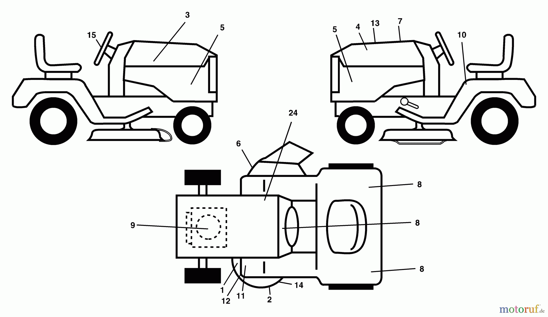  Husqvarna Rasen und Garten Traktoren GT 2254 (96023000500) - Husqvarna Garden Tractor (2005-05 & After) Decals