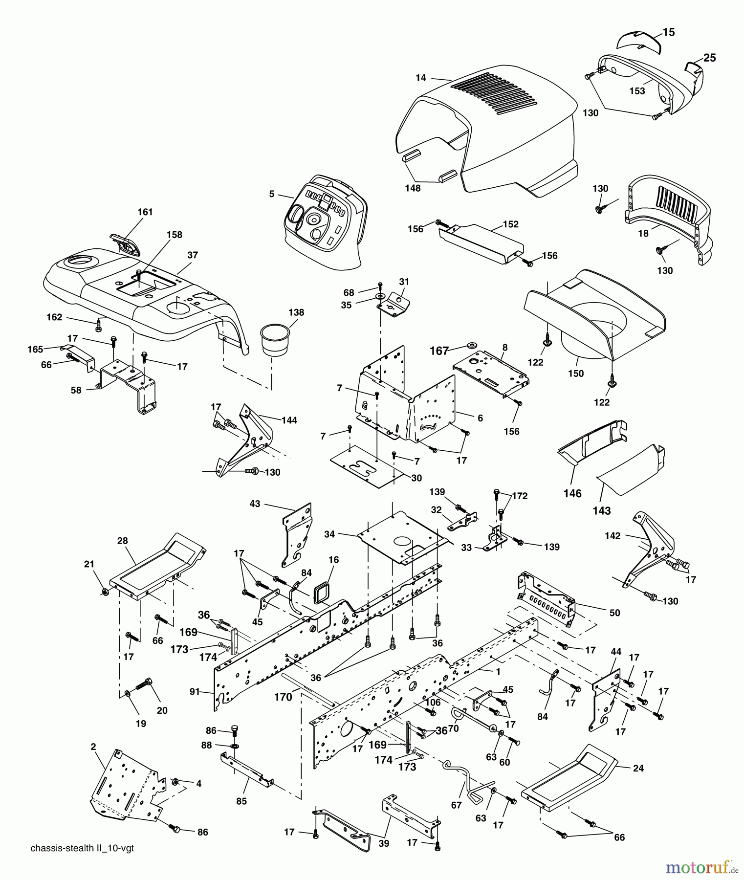  Husqvarna Rasen und Garten Traktoren GT 2254 (96025000201) - Husqvarna Garden Tractor (2005-05 & After) Chassis And Enclosures