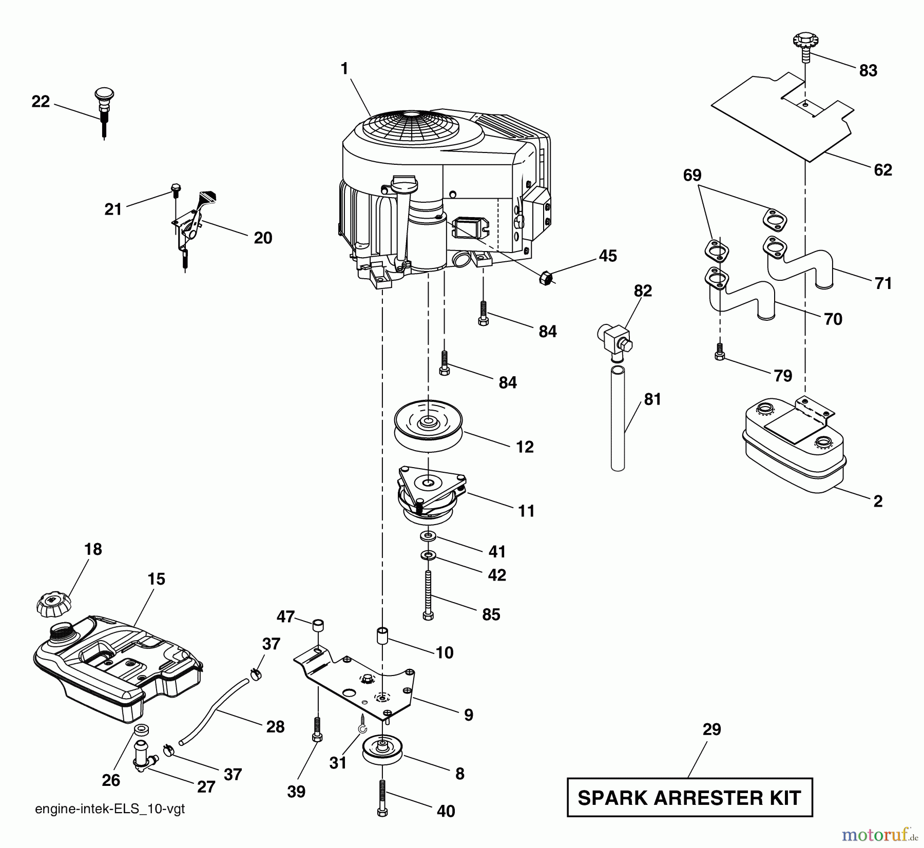  Husqvarna Rasen und Garten Traktoren GT 2254 (96025000201) - Husqvarna Garden Tractor (2005-05 & After) Engine