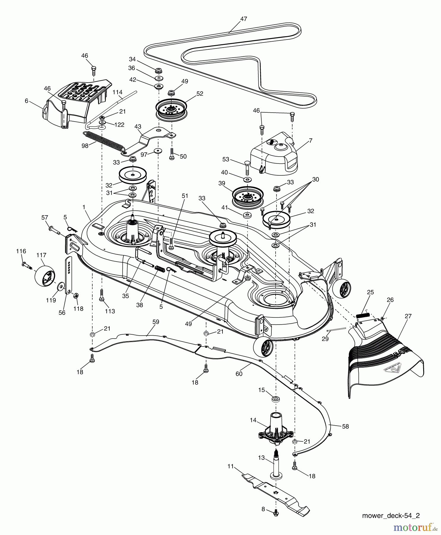  Husqvarna Rasen und Garten Traktoren GT 2254 (96025000201) - Husqvarna Garden Tractor (2005-05 & After) Mower Deck