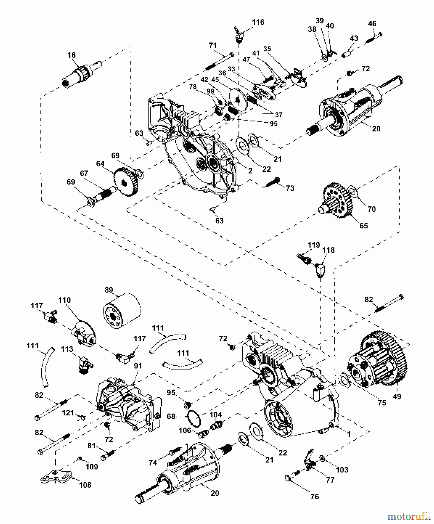  Husqvarna Rasen und Garten Traktoren GTH 200 (954001122A) - Husqvarna Garden Tractor (1994-07 & After) Transaxle Hydro Gear Model Number 214-3010