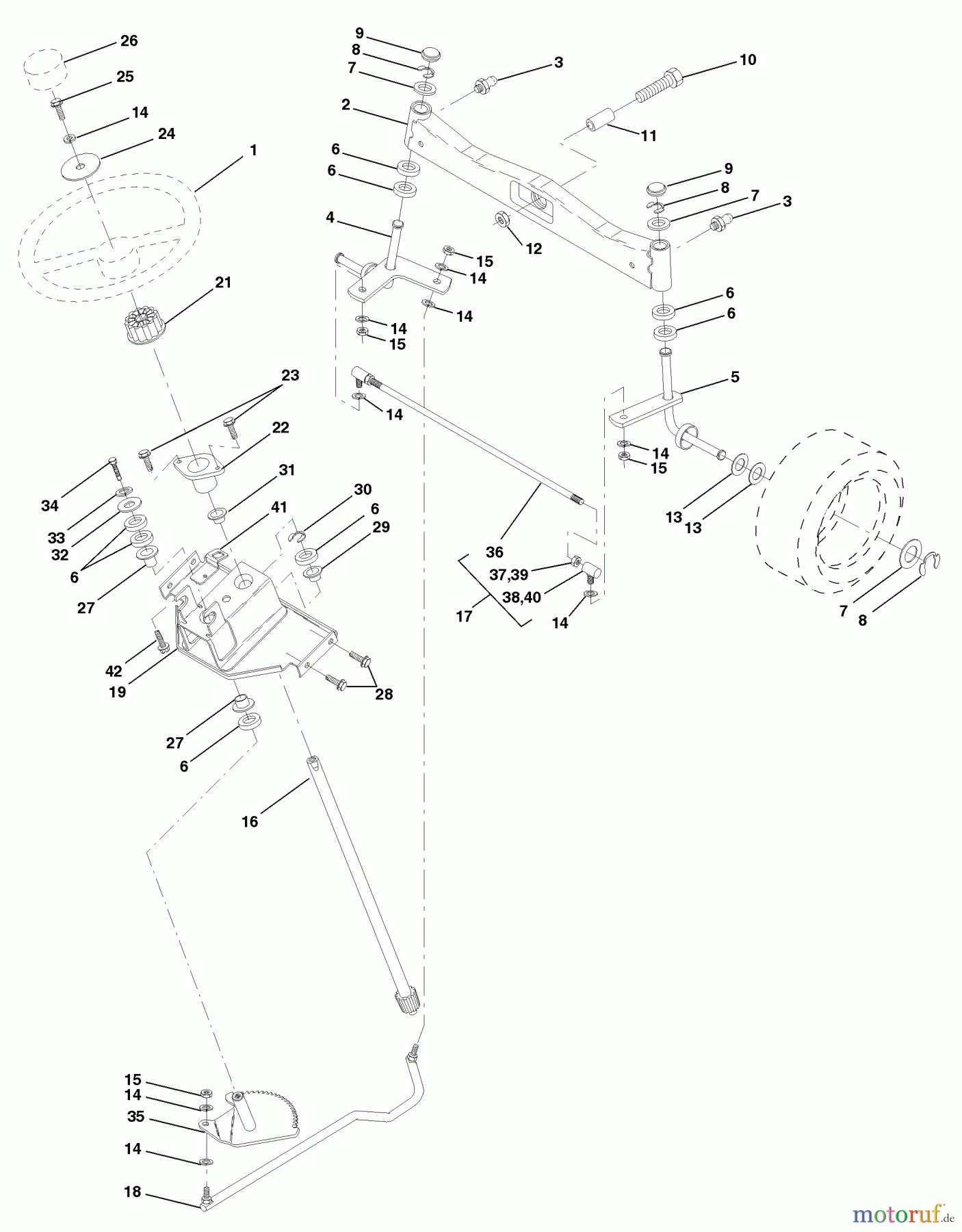  Husqvarna Rasen und Garten Traktoren GTH 200 (954140046B) - Husqvarna Garden Tractor (1998-07 & After) Steering Assembly