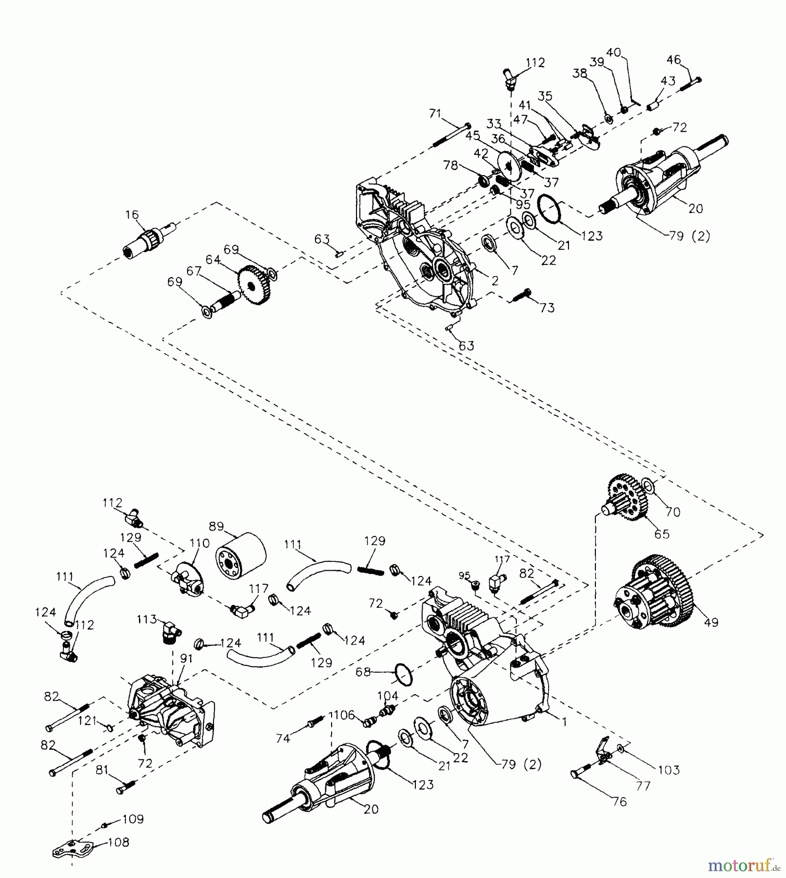  Husqvarna Rasen und Garten Traktoren GTH 220 (954140012A) - Husqvarna Garden Tractor (1997-12 & After) Transaxle Hydro Gear Model Number 218-3010