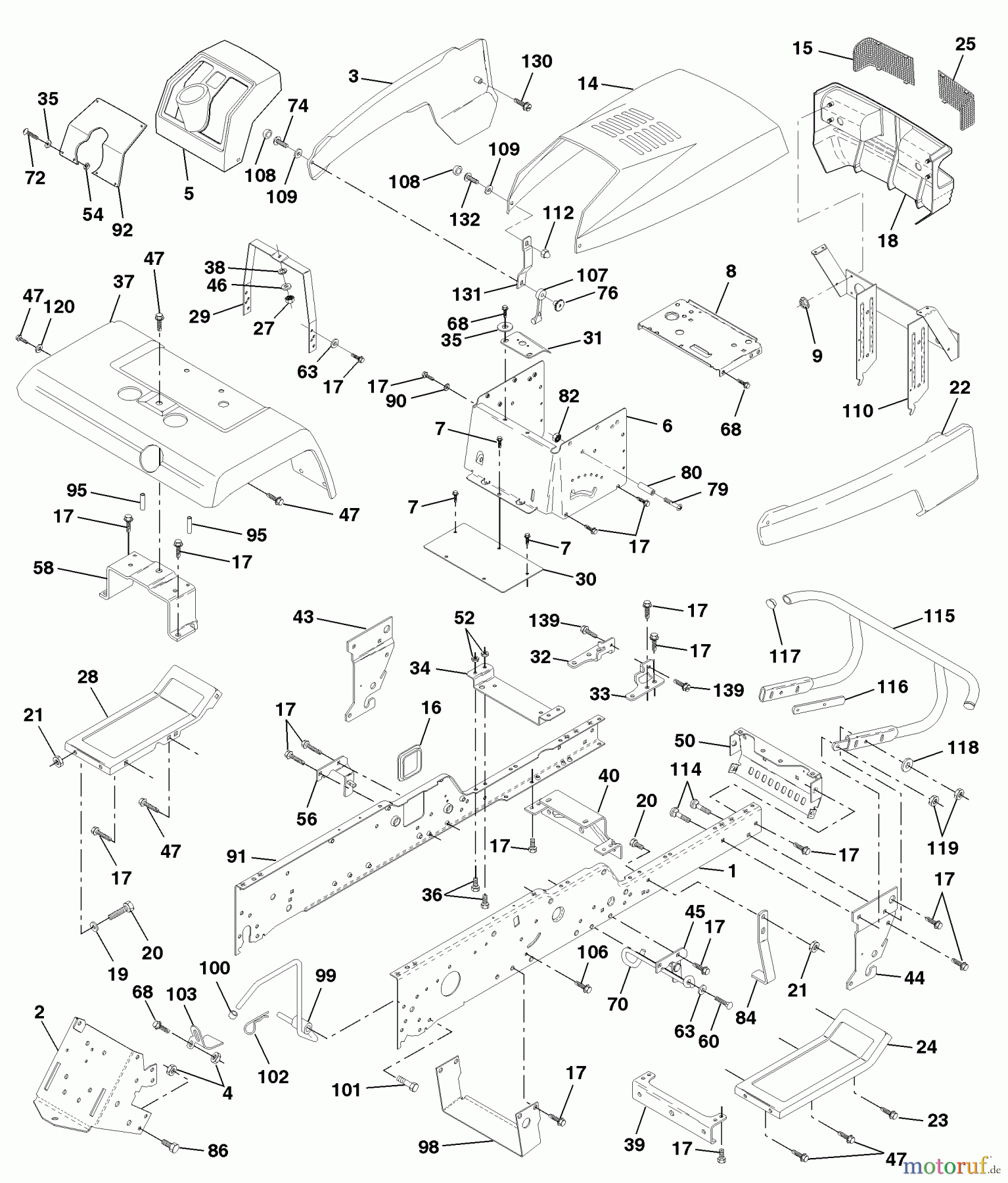  Husqvarna Rasen und Garten Traktoren GTH 220 (954140012D) - Husqvarna Garden Tractor (1998-07 & After) Chassis And Enclosures