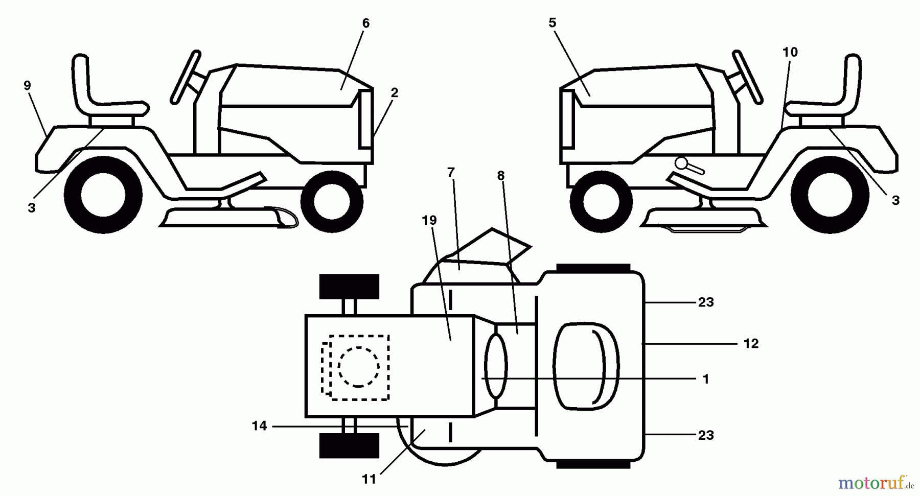  Husqvarna Rasen und Garten Traktoren GTH 220 (954140012D) - Husqvarna Garden Tractor (1998-07 & After) Decals