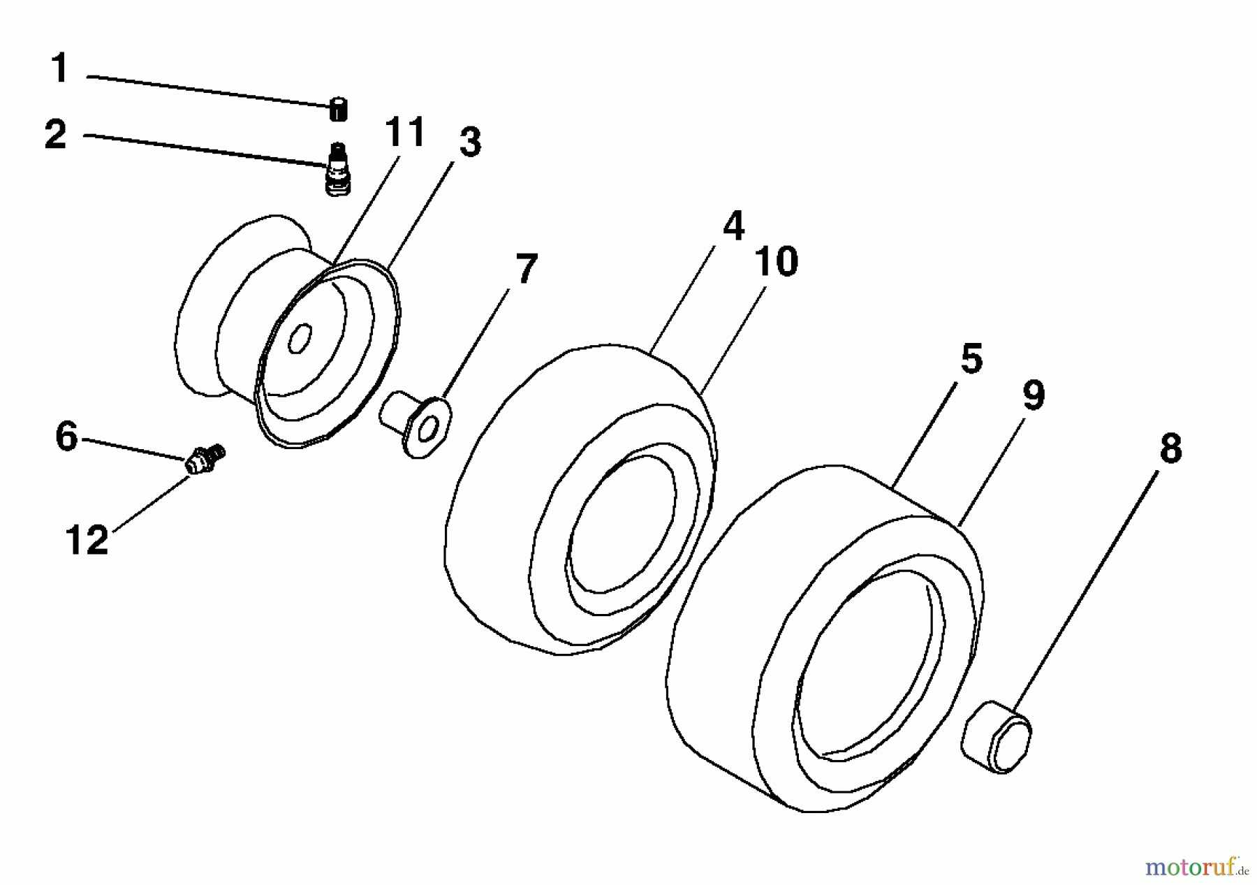  Husqvarna Rasen und Garten Traktoren GTH 220 (954140012F) - Husqvarna Garden Tractor (1999-03 & After) Wheels & Tires