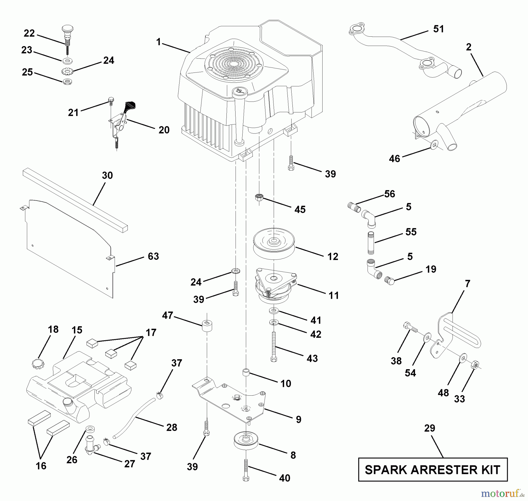  Husqvarna Rasen und Garten Traktoren GTH 220 (954830167A) - Husqvarna Garden Tractor (1995-08 & After) Engine