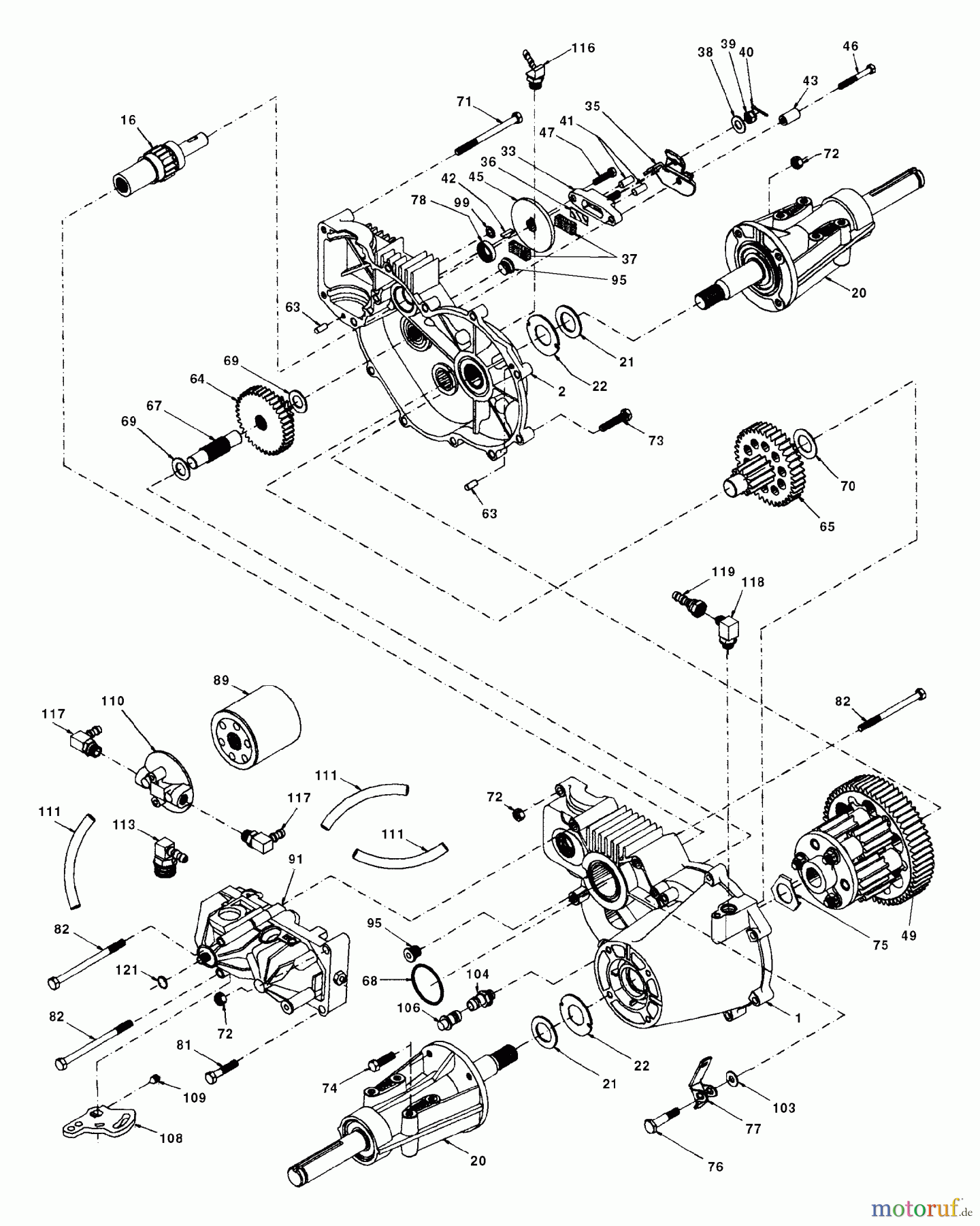  Husqvarna Rasen und Garten Traktoren GTH 220 (954830167A) - Husqvarna Garden Tractor (1995-08 & After) Transaxle Hydro Gear Model Number 210-3010