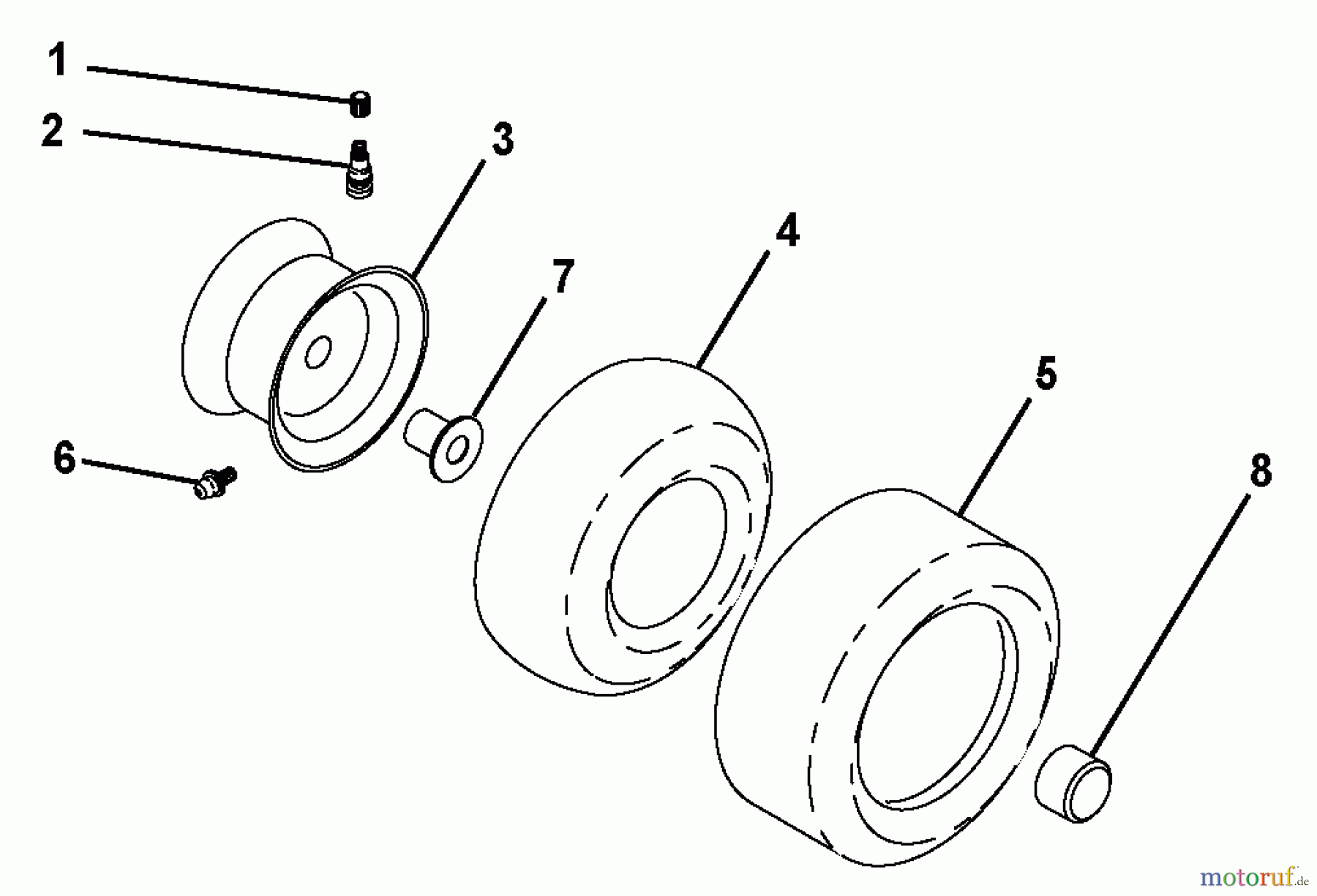  Husqvarna Rasen und Garten Traktoren GTH 220 (954830167A) - Husqvarna Garden Tractor (1995-08 & After) Wheels & Tires