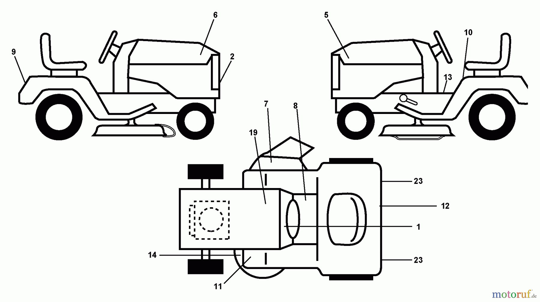  Husqvarna Rasen und Garten Traktoren GTH 220 (954830167B) - Husqvarna Garden Tractor (1996-05 & After) Decals