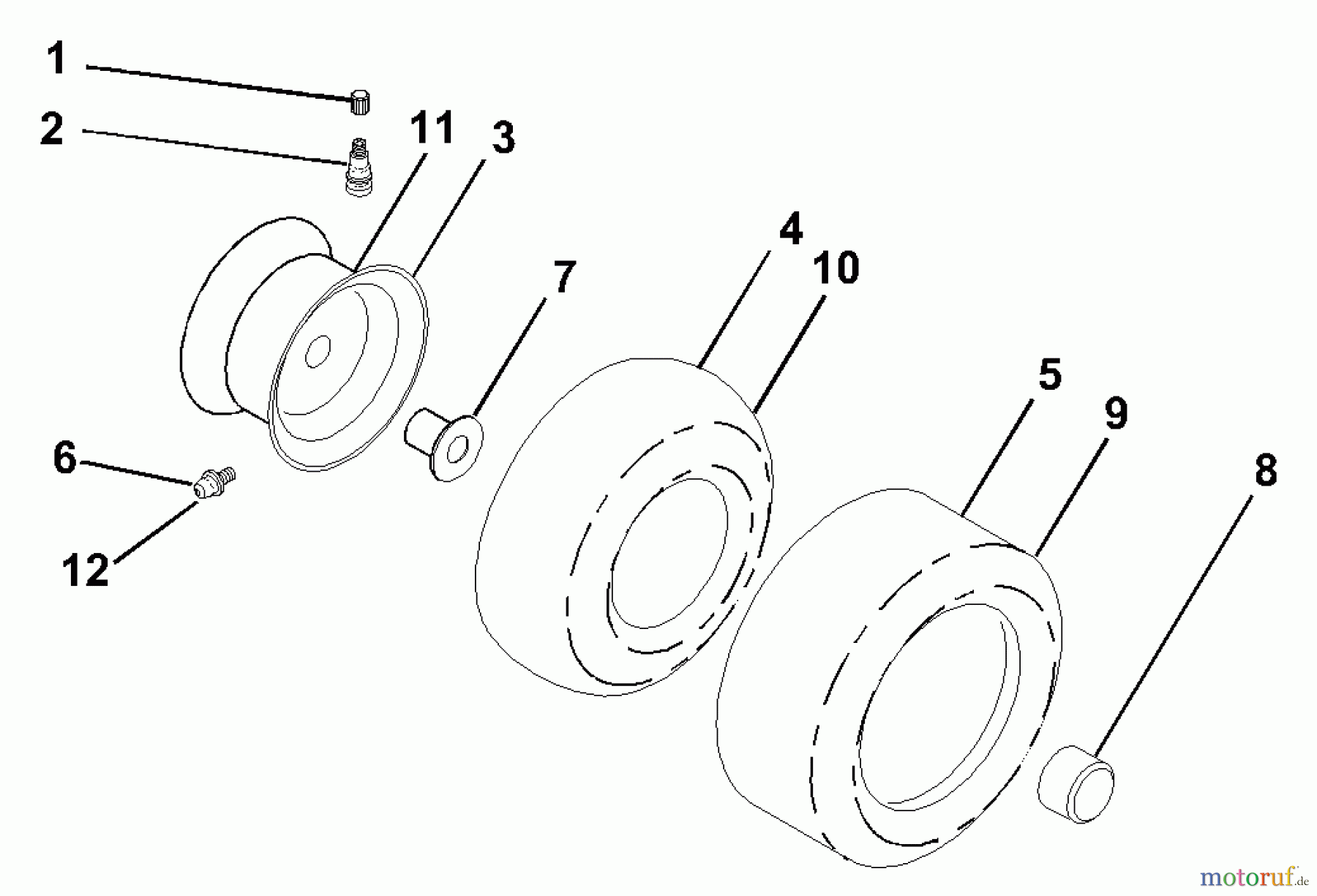  Husqvarna Rasen und Garten Traktoren GTH 225 (954140103A) - Husqvarna Garden Tractor (1999-10 & After) Wheels & Tires