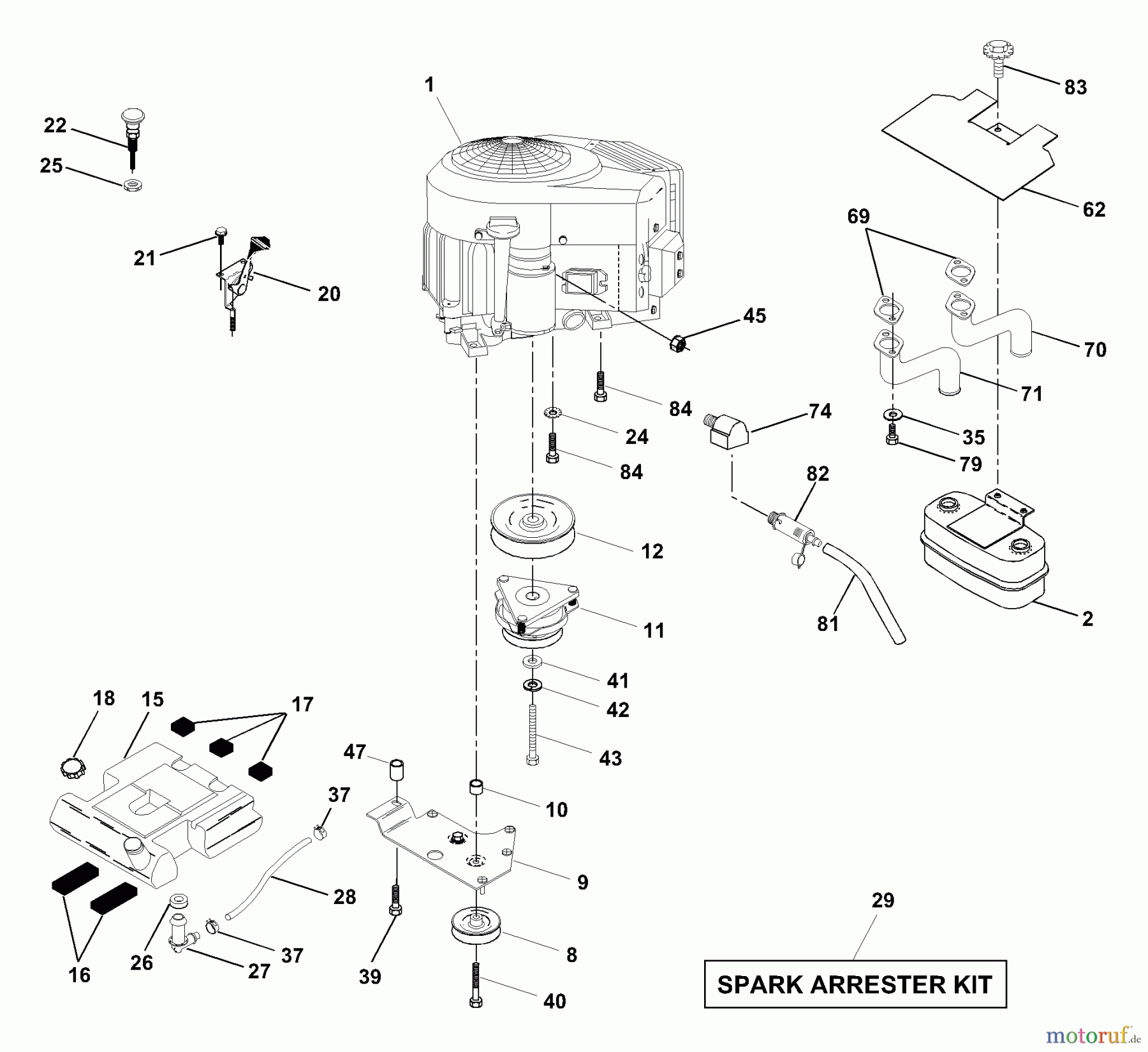  Husqvarna Rasen und Garten Traktoren GTH 2250A (954567093) - Husqvarna Garden Tractor (2000-11 & After) Engine