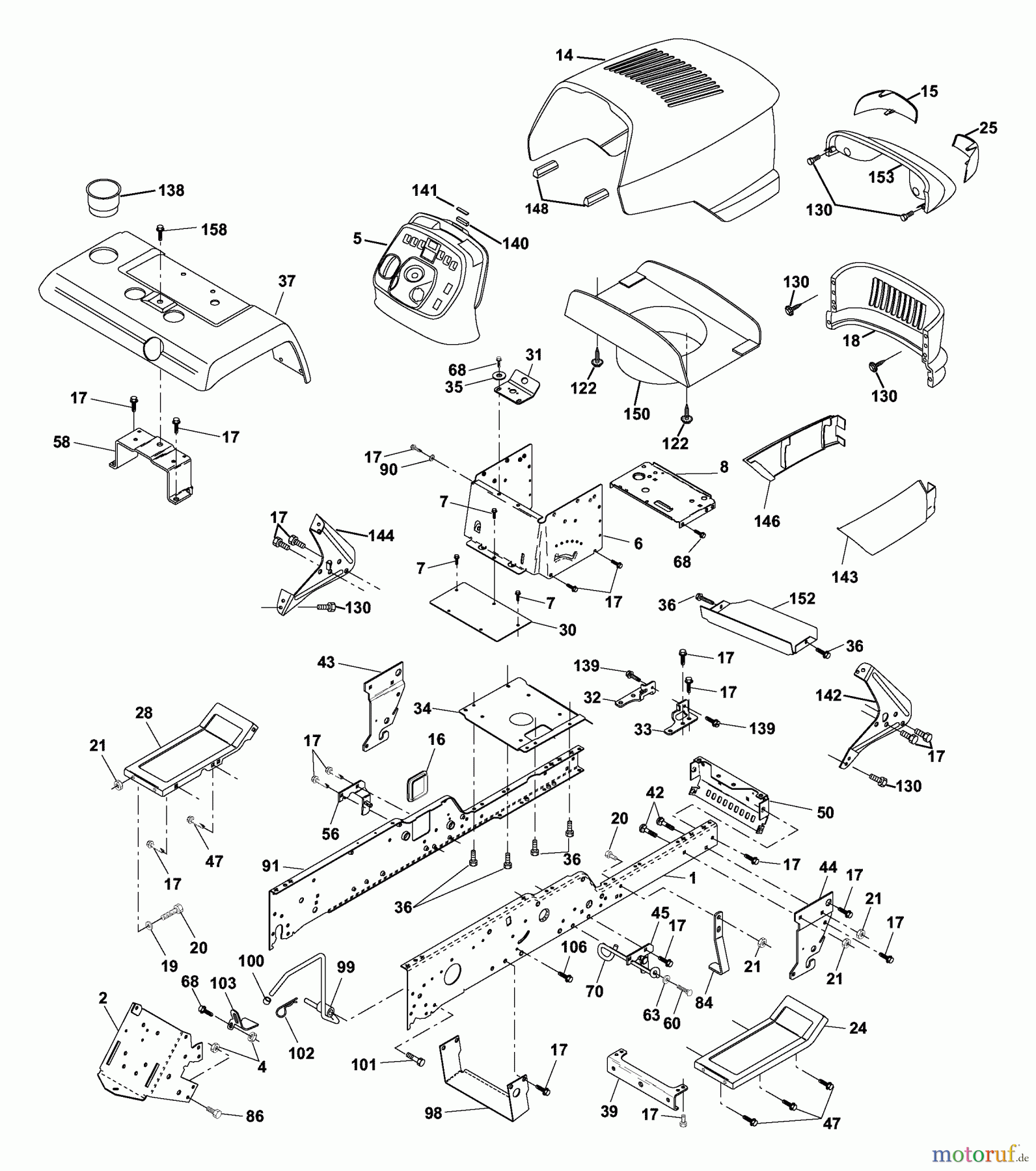  Husqvarna Rasen und Garten Traktoren GTH 2250B (954567093) - Husqvarna Garden Tractor (2001-02 & After) Chassis And Enclosures