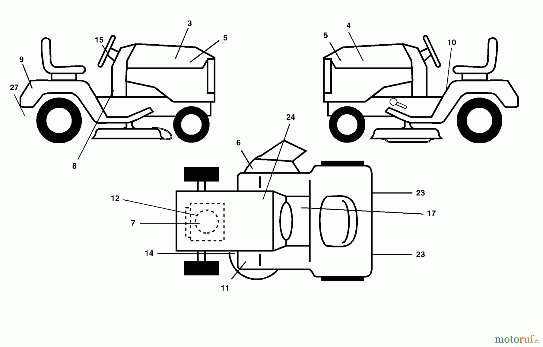  Husqvarna Rasen und Garten Traktoren GTH 2250C (954567093) - Husqvarna Garden Tractor (2001-05 & After) Decals