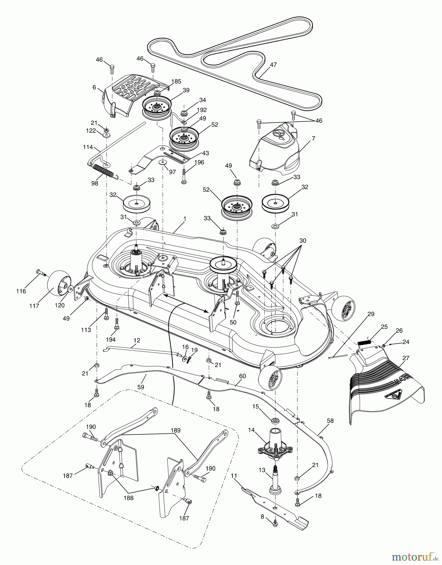  Husqvarna Rasen und Garten Traktoren GTH 2454T (96043002300) - Husqvarna Garden Tractor (2006-06 & After) Mower Deck