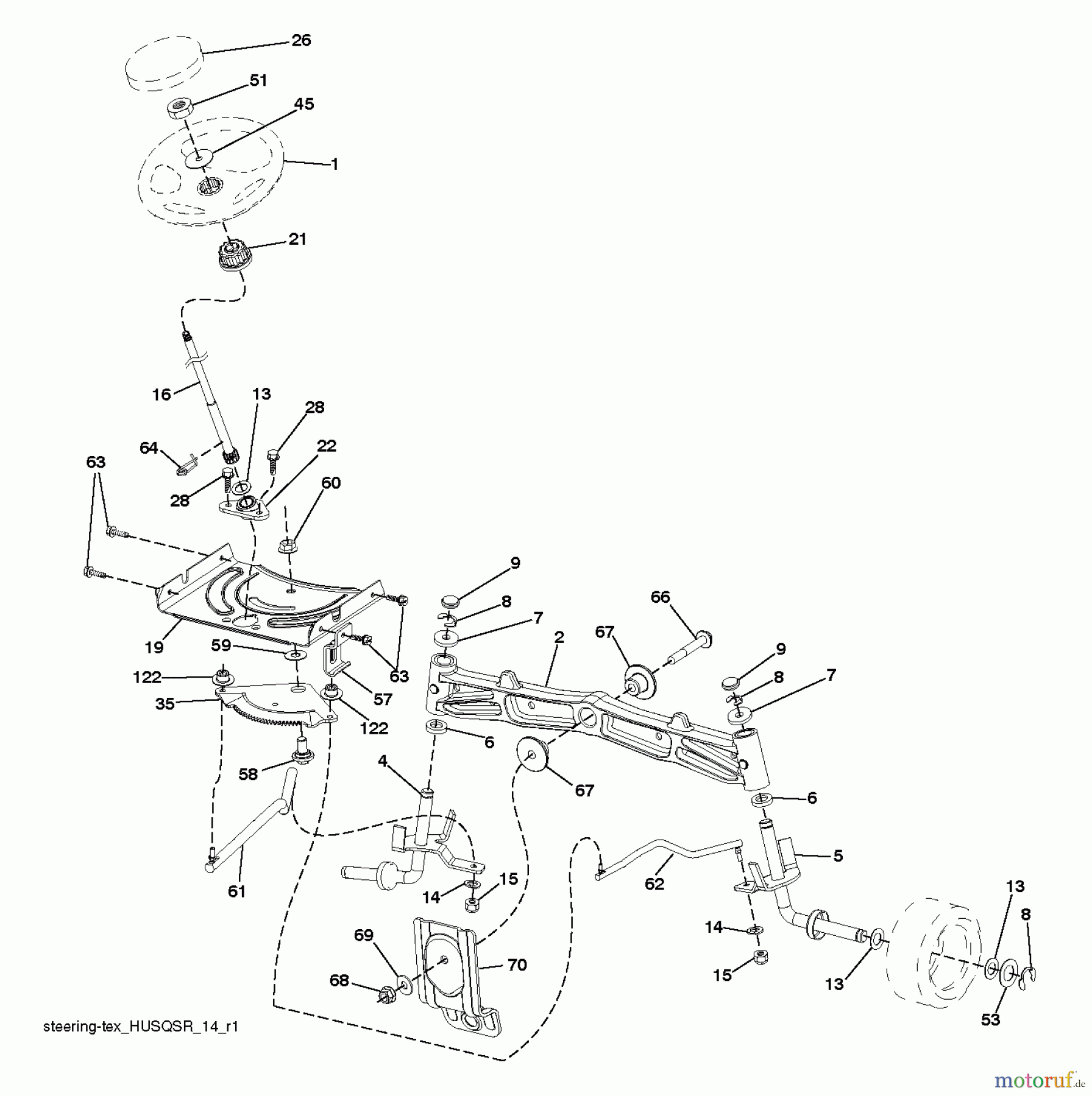  Husqvarna Rasen und Garten Traktoren GTH 24K54 (96043014900) - Husqvarna Garden Tractor (2012-08 & After) STEERING