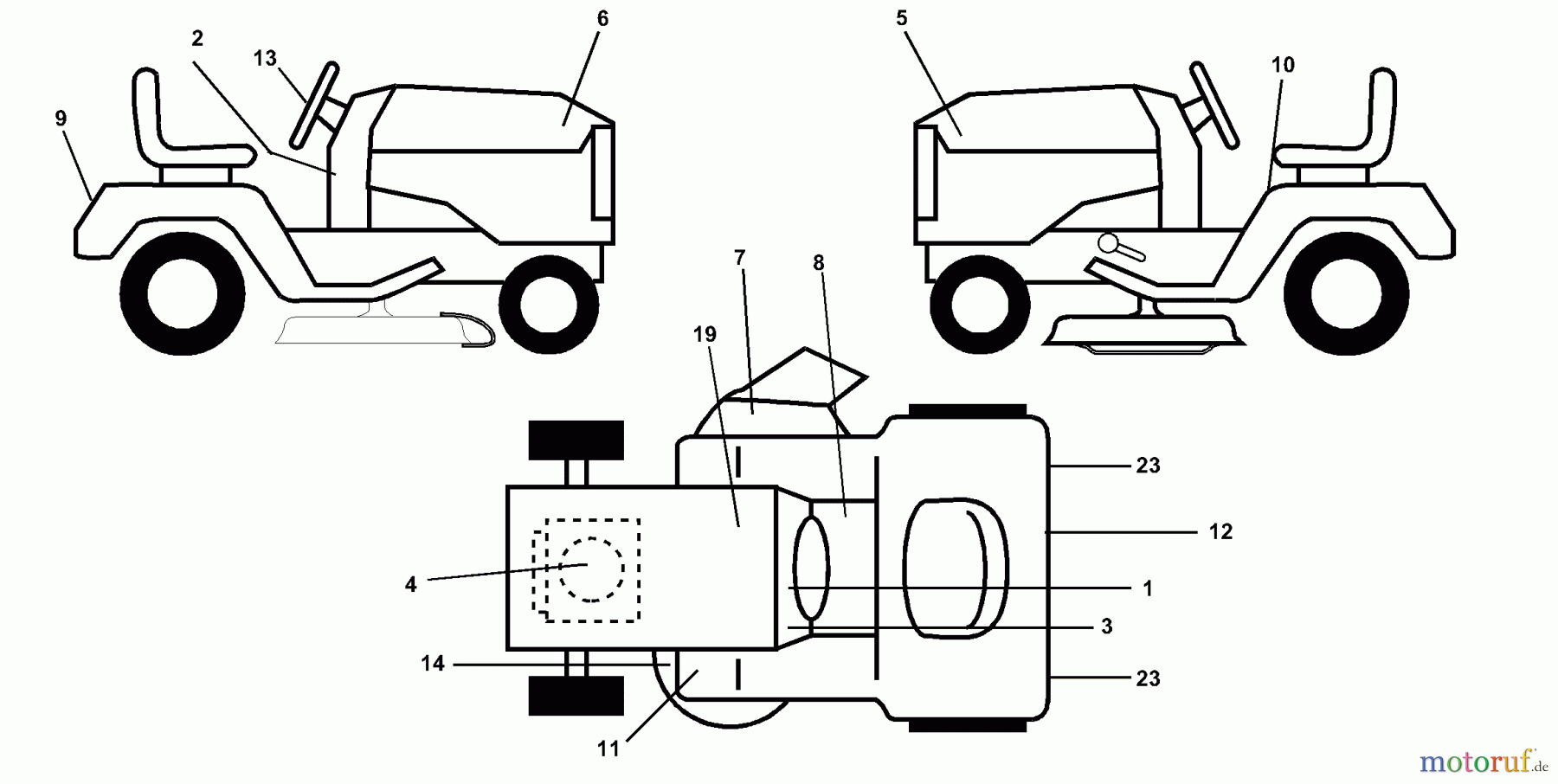  Husqvarna Rasen und Garten Traktoren GTH 250 (954140104A) - Husqvarna Garden Tractor (1999-09 & After) Decals