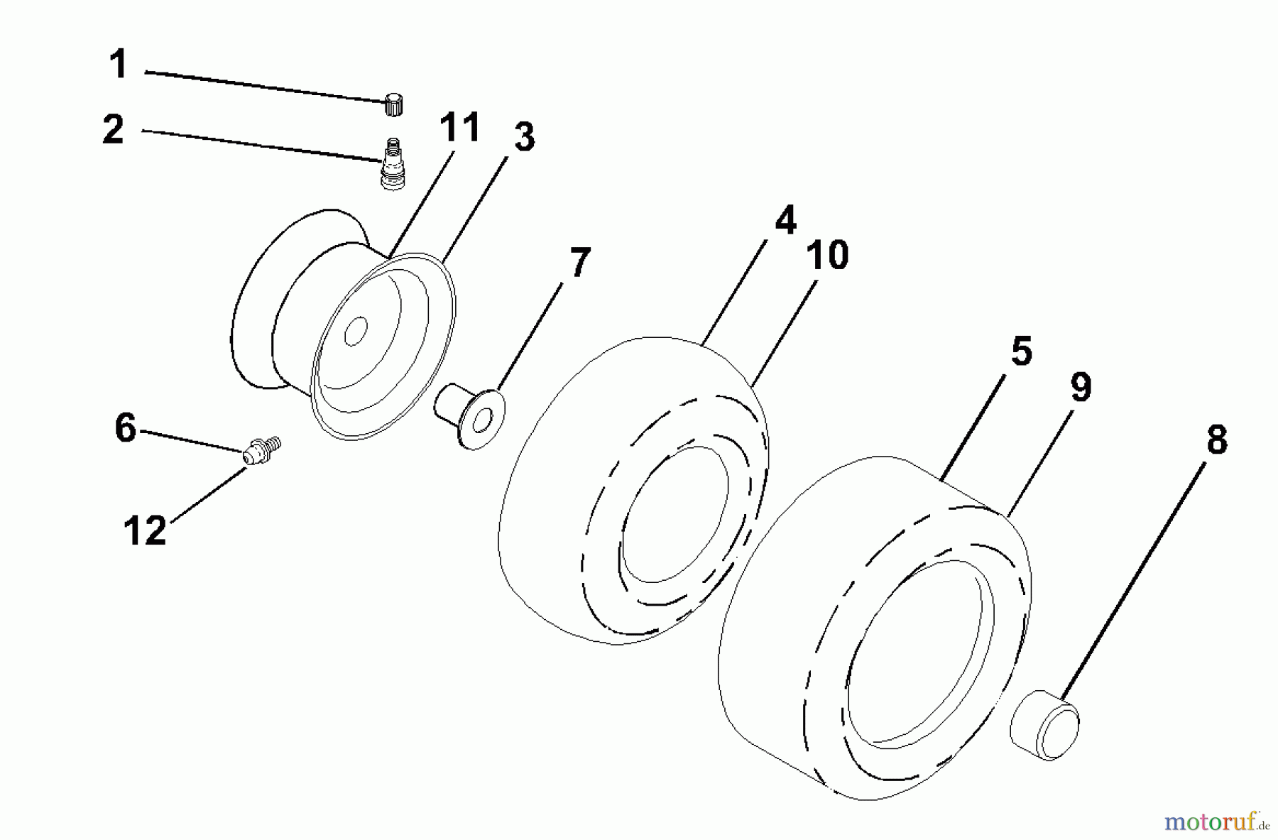  Husqvarna Rasen und Garten Traktoren GTH 250 (954140104A) - Husqvarna Garden Tractor (1999-09 & After) Wheels & Tires