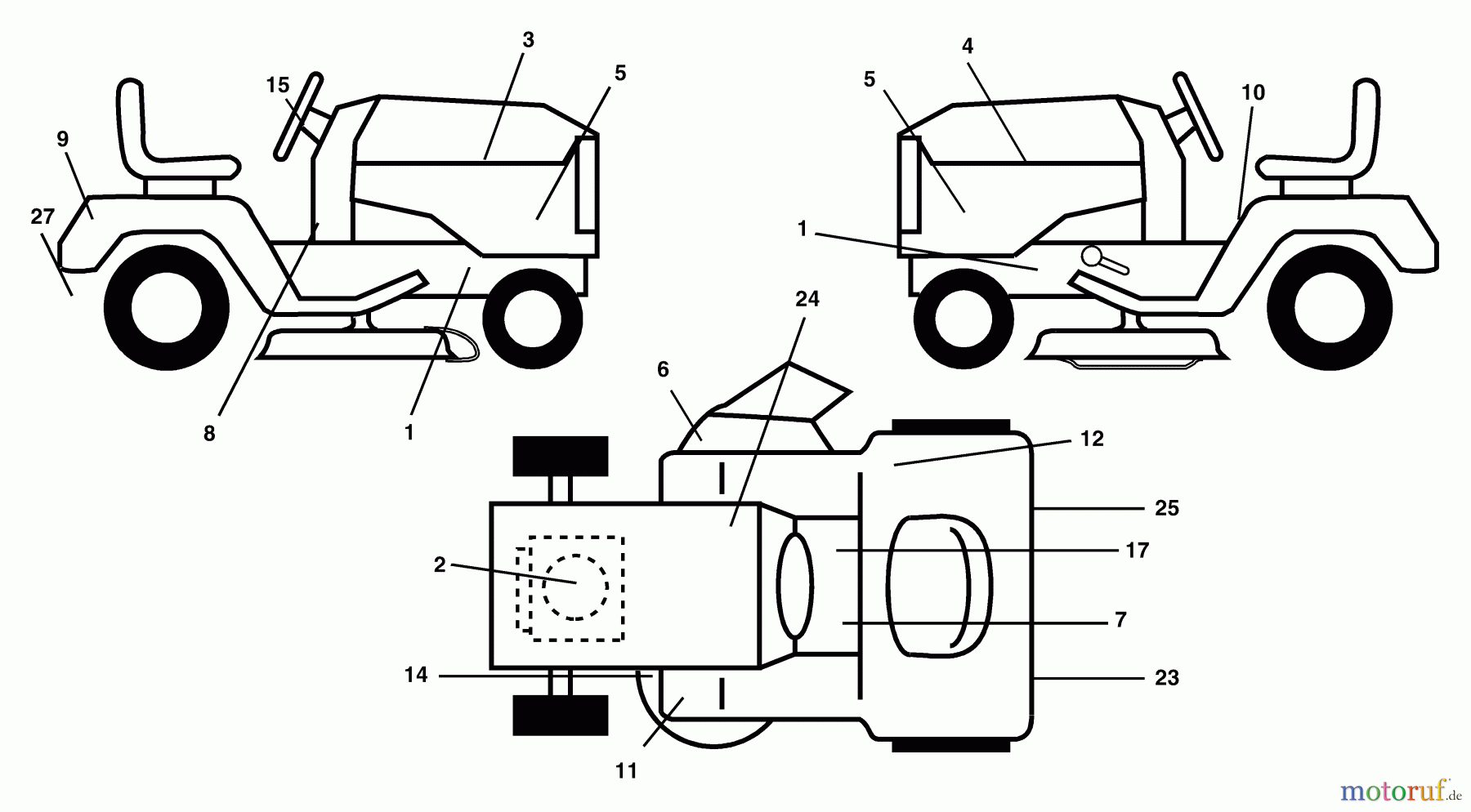  Husqvarna Rasen und Garten Traktoren GTH 250 (954170055) (HEGTH250A) - Husqvarna Garden Tractor (2002-02 & After) Decals