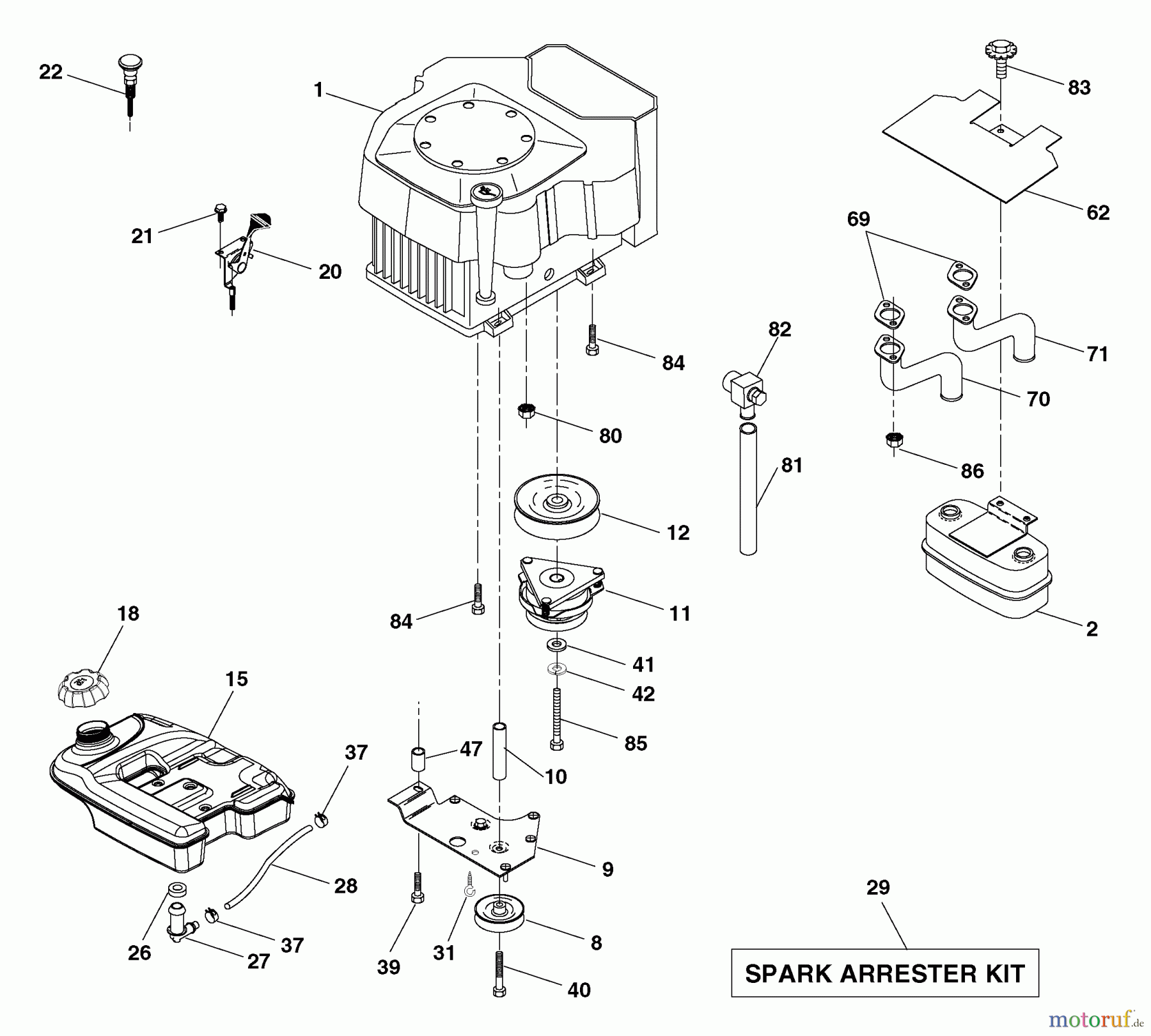  Husqvarna Rasen und Garten Traktoren GTH 2548 (960230003) (917.279100) - Husqvarna Garden Tractor (2004-12 & After) (Sears Craftsman) Engine