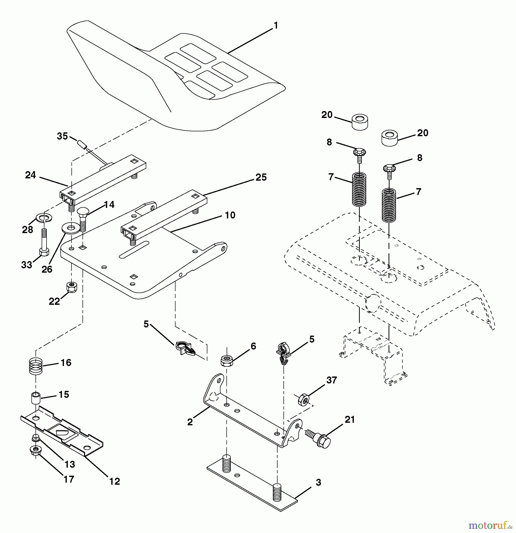  Husqvarna Rasen und Garten Traktoren GTH 2548 (960230003) (917.279100) - Husqvarna Garden Tractor (2004-12 & After) (Sears Craftsman) Seat Assembly