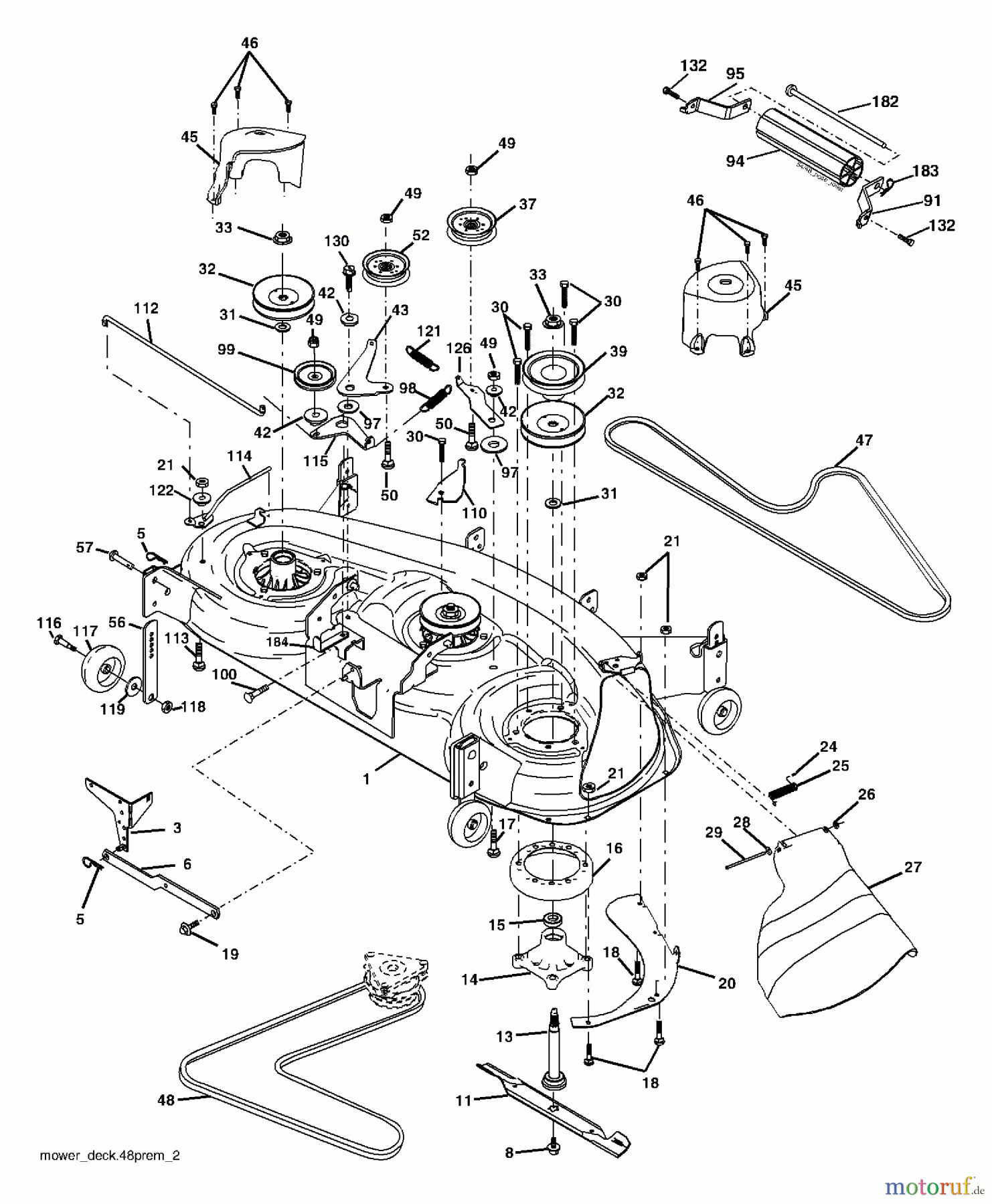  Husqvarna Rasen und Garten Traktoren GTH 2548 (96023000300) - Husqvarna Garden Tractor (2005-05 & After) Mower Deck