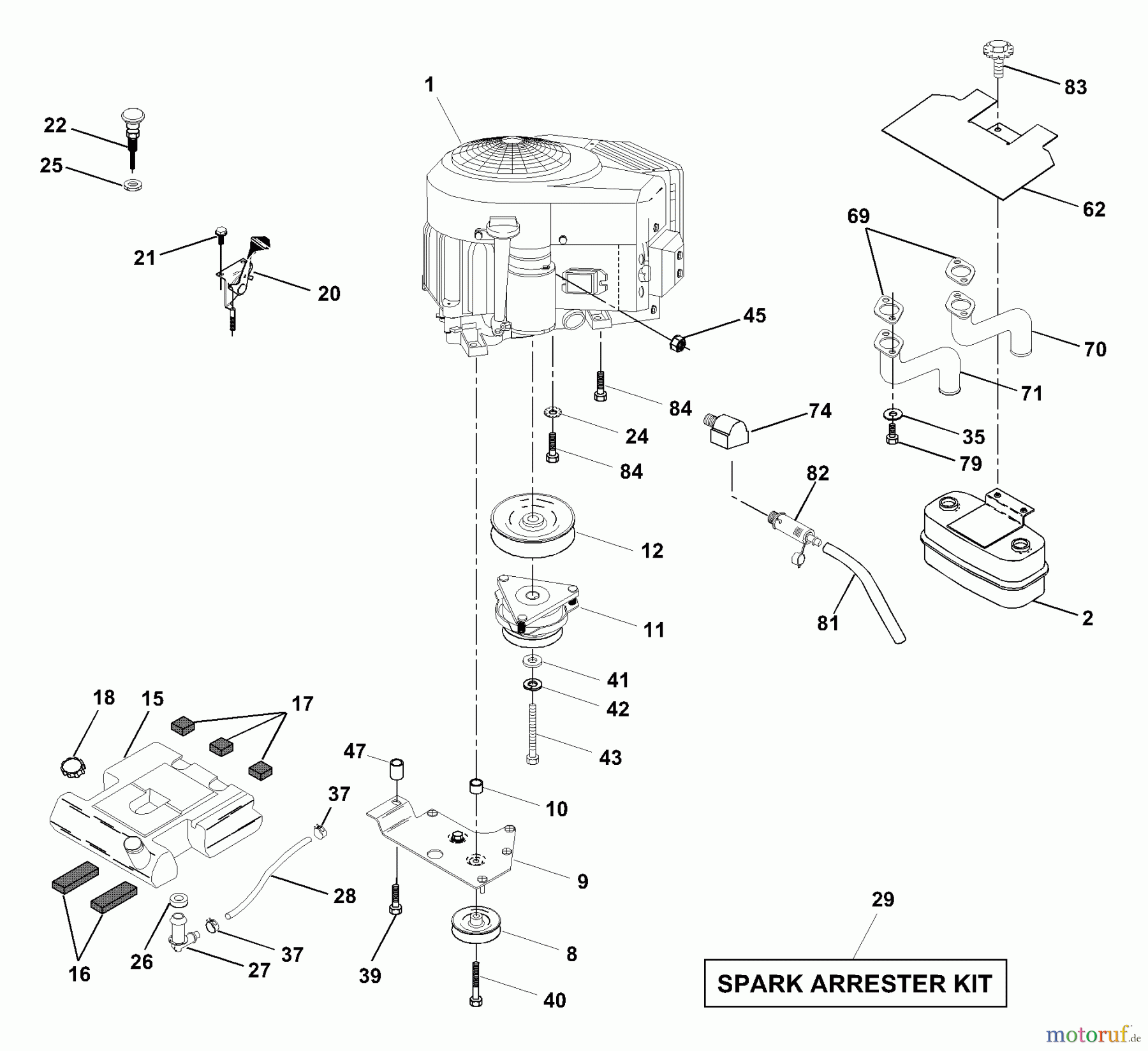  Husqvarna Rasen und Garten Traktoren GTH 2550 A (954567109) - Husqvarna Garden Tractor (2001-01 & After) Engine