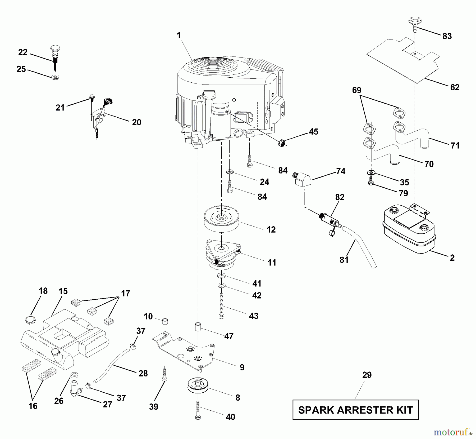  Husqvarna Rasen und Garten Traktoren GTH 2550 B (954567109) - Husqvarna Garden Tractor (2001-02 & After) Engine