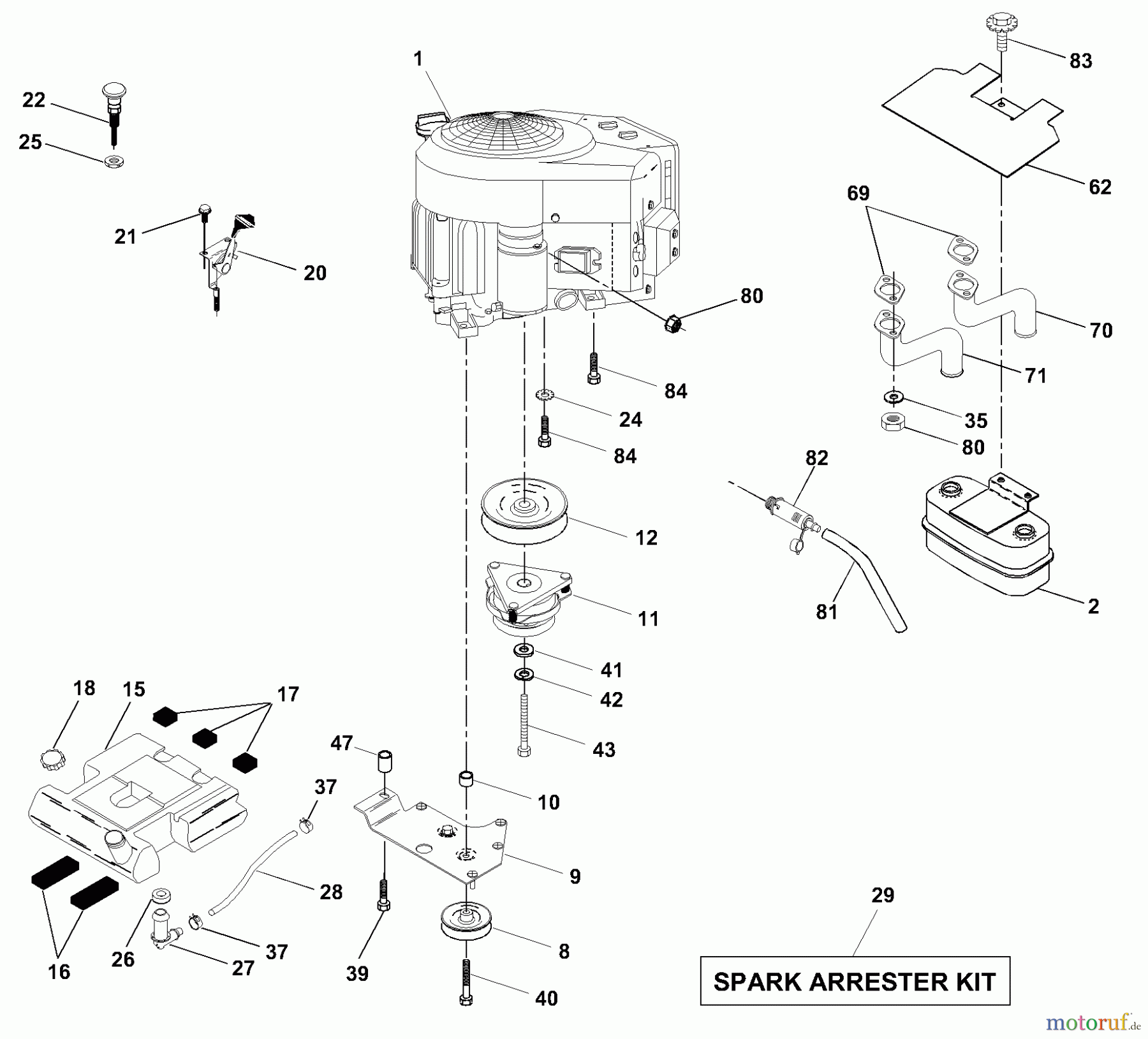  Husqvarna Rasen und Garten Traktoren GTH 2550 XPB (954567116) - Husqvarna Garden Tractor (2001-02 & After) Engine