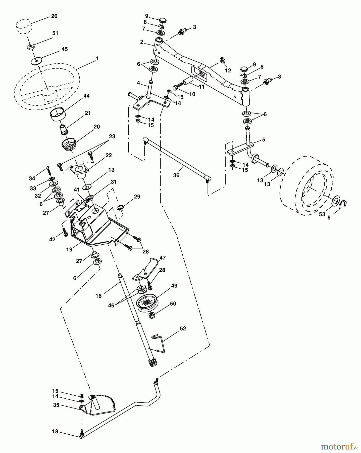  Husqvarna Rasen und Garten Traktoren GTH 2554 XPA (954568427) - Husqvarna Garden Tractor (2004-08 & After) Steering Assembly