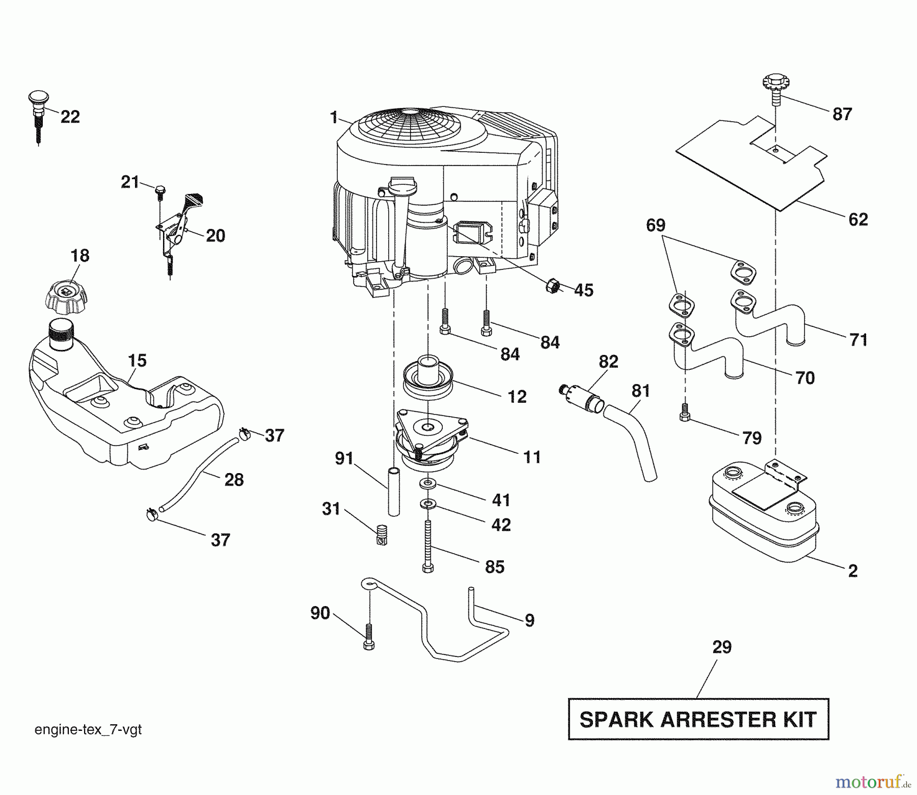  Husqvarna Rasen und Garten Traktoren GTH 2648 (96043003001) - Husqvarna Garden Tractor (2008-01 & After) Engine