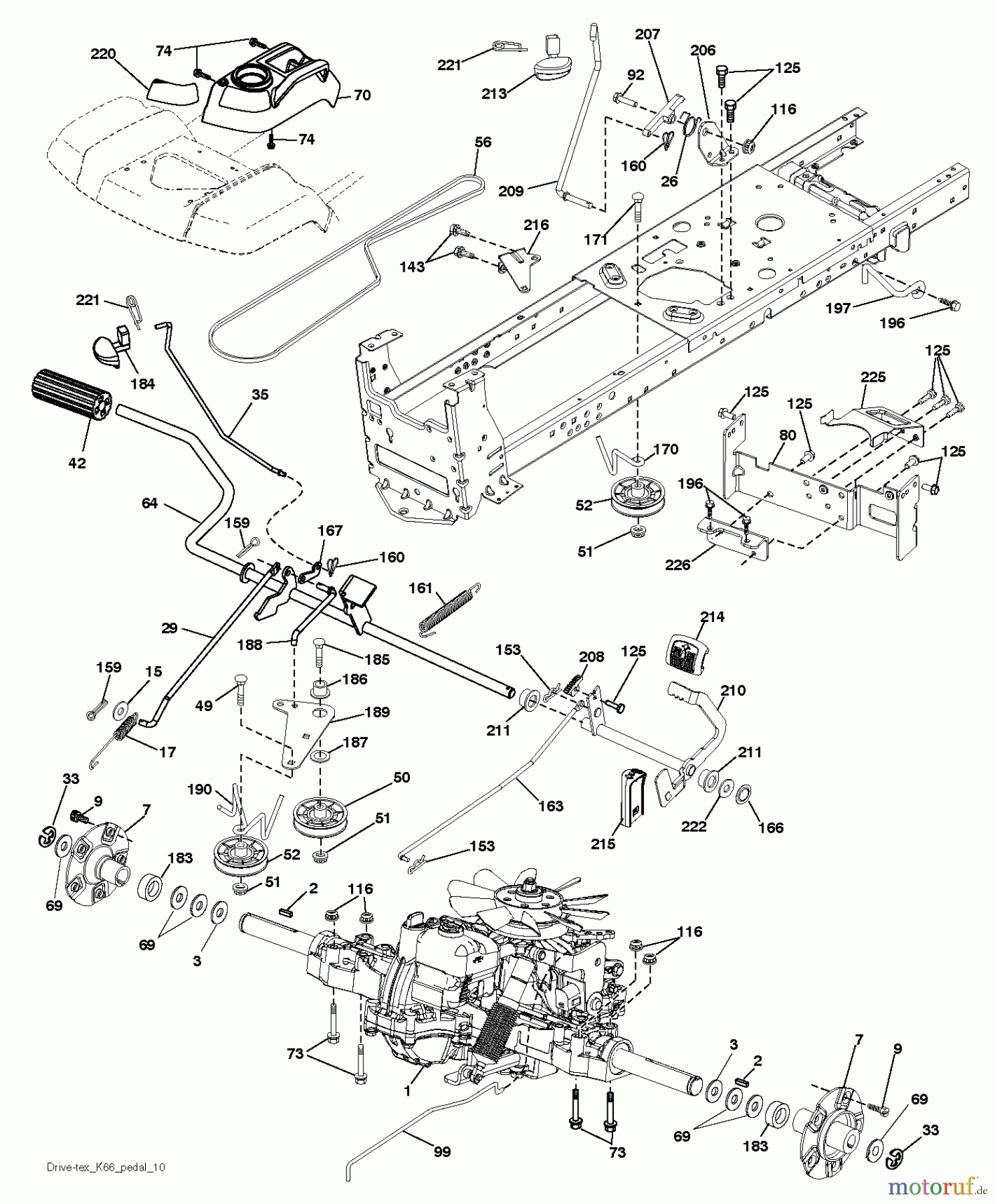  Husqvarna Rasen und Garten Traktoren GTH 263T (96041022600) - Husqvarna Garden Tractor (2011-04 & After) DRIVE