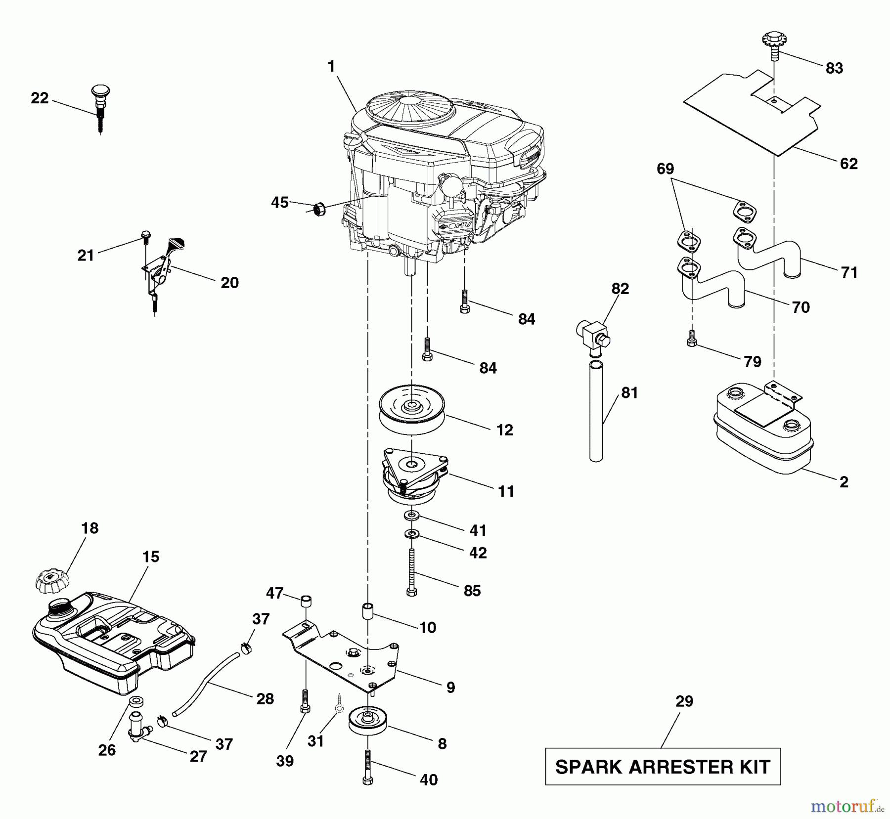  Husqvarna Rasen und Garten Traktoren GTH 2654 (96025000100) - Husqvarna Garden Tractor (2005-06 & After) Engine