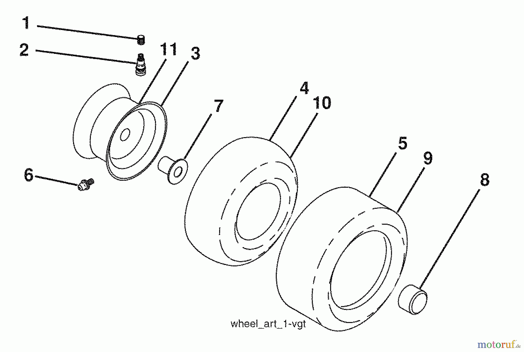  Husqvarna Rasen und Garten Traktoren GTH 26K54 (96043003100) - Husqvarna Garden Tractor (2006-11 & After) Wheels and Tires