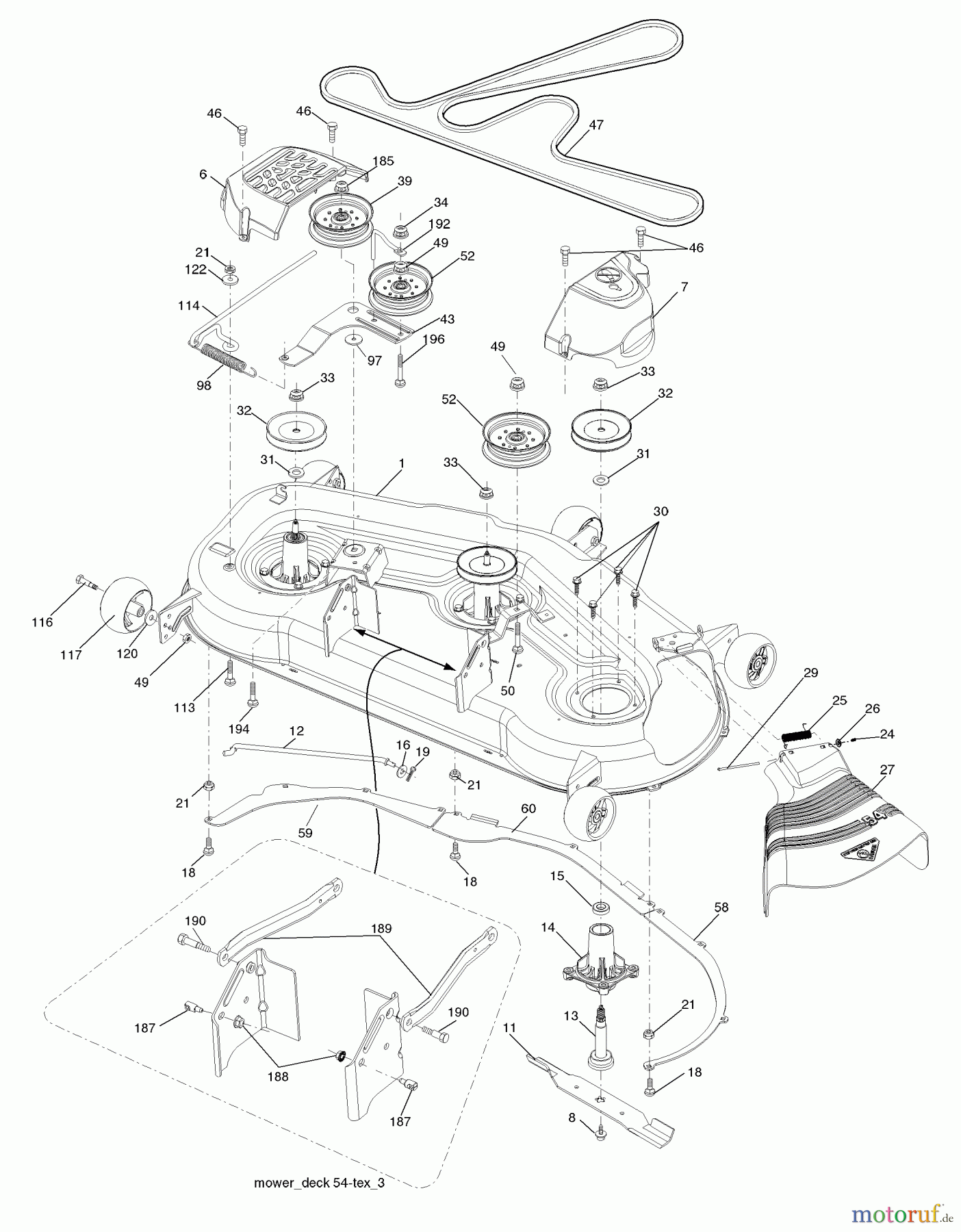  Husqvarna Rasen und Garten Traktoren GTH 26K54T (96043001101) - Husqvarna Garden Tractor (2006-03 & After) Mower Deck