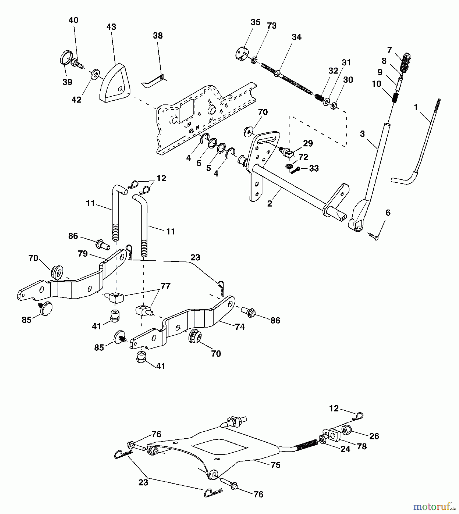  Husqvarna Rasen und Garten Traktoren GTH 2254XP (96023000201) - Husqvarna Garden Tractor (2005-06 & After) Lift Assembly