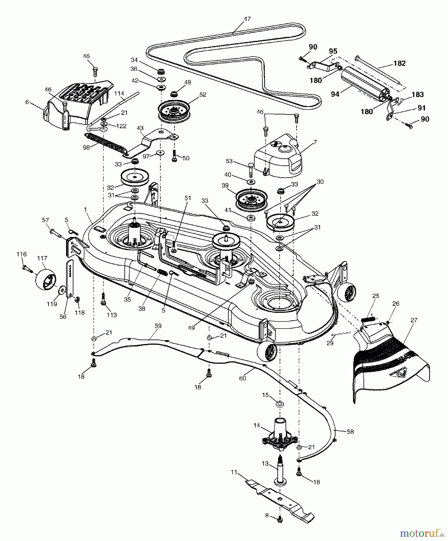  Husqvarna Rasen und Garten Traktoren GTH 2254XP (96023000201) - Husqvarna Garden Tractor (2005-06 & After) Mower Deck