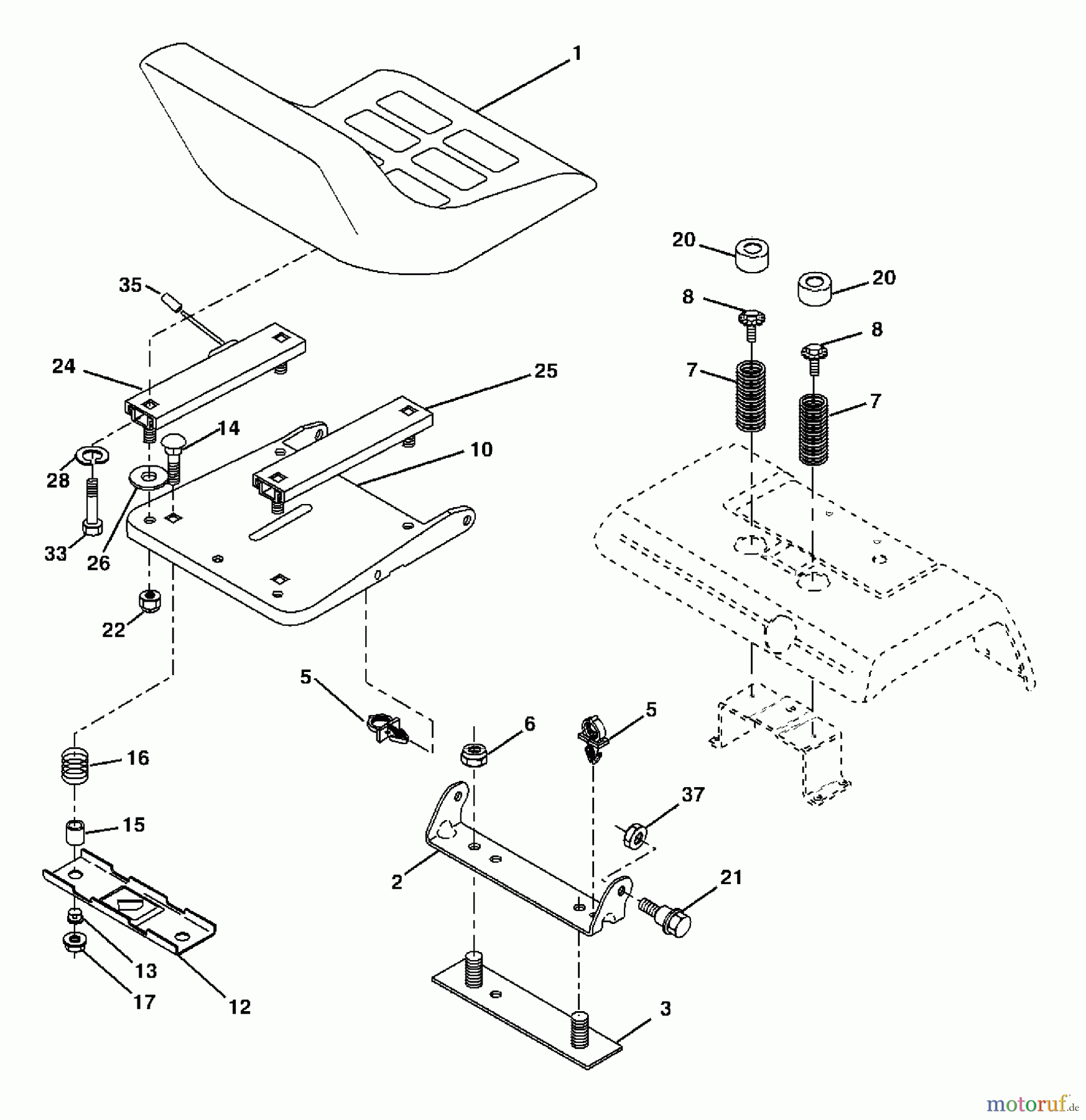  Husqvarna Rasen und Garten Traktoren GTH 2754 (96023000401) - Husqvarna Garden Tractor (2005-06 & After) Seat Assembly