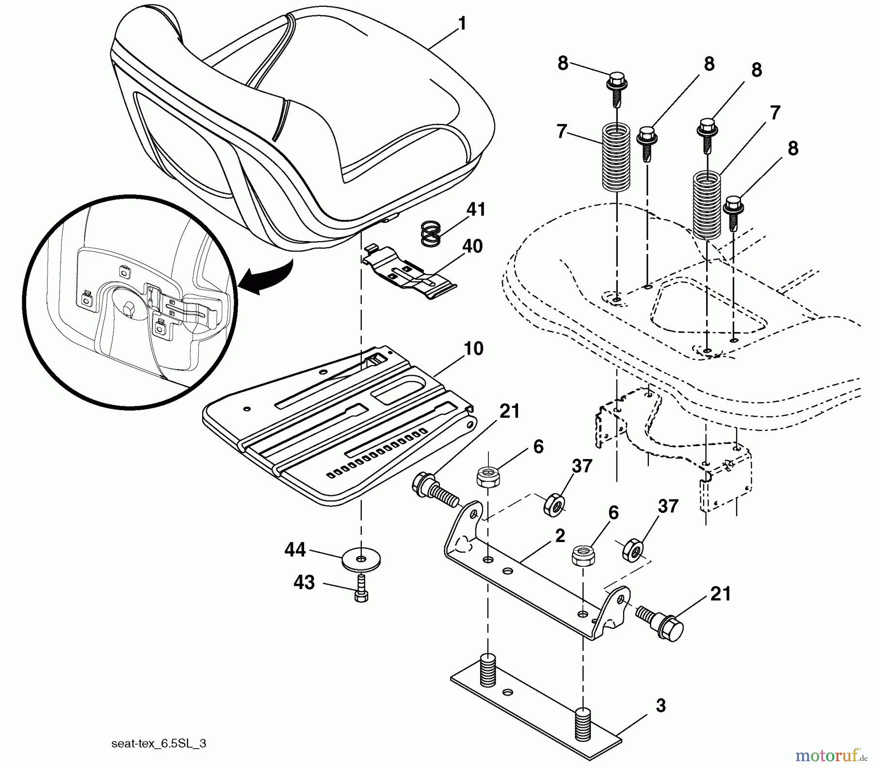  Husqvarna Rasen und Garten Traktoren GTH 27V52LS (96043009101) - Husqvarna Garden Tractor (2010-03 & After) Seat Assembly