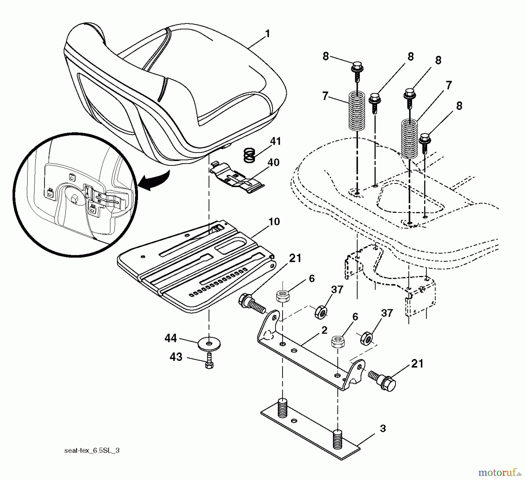  Husqvarna Rasen und Garten Traktoren GTH 3052TDF (96041028502) - Husqvarna Garden Tractor (2013-05) SEAT