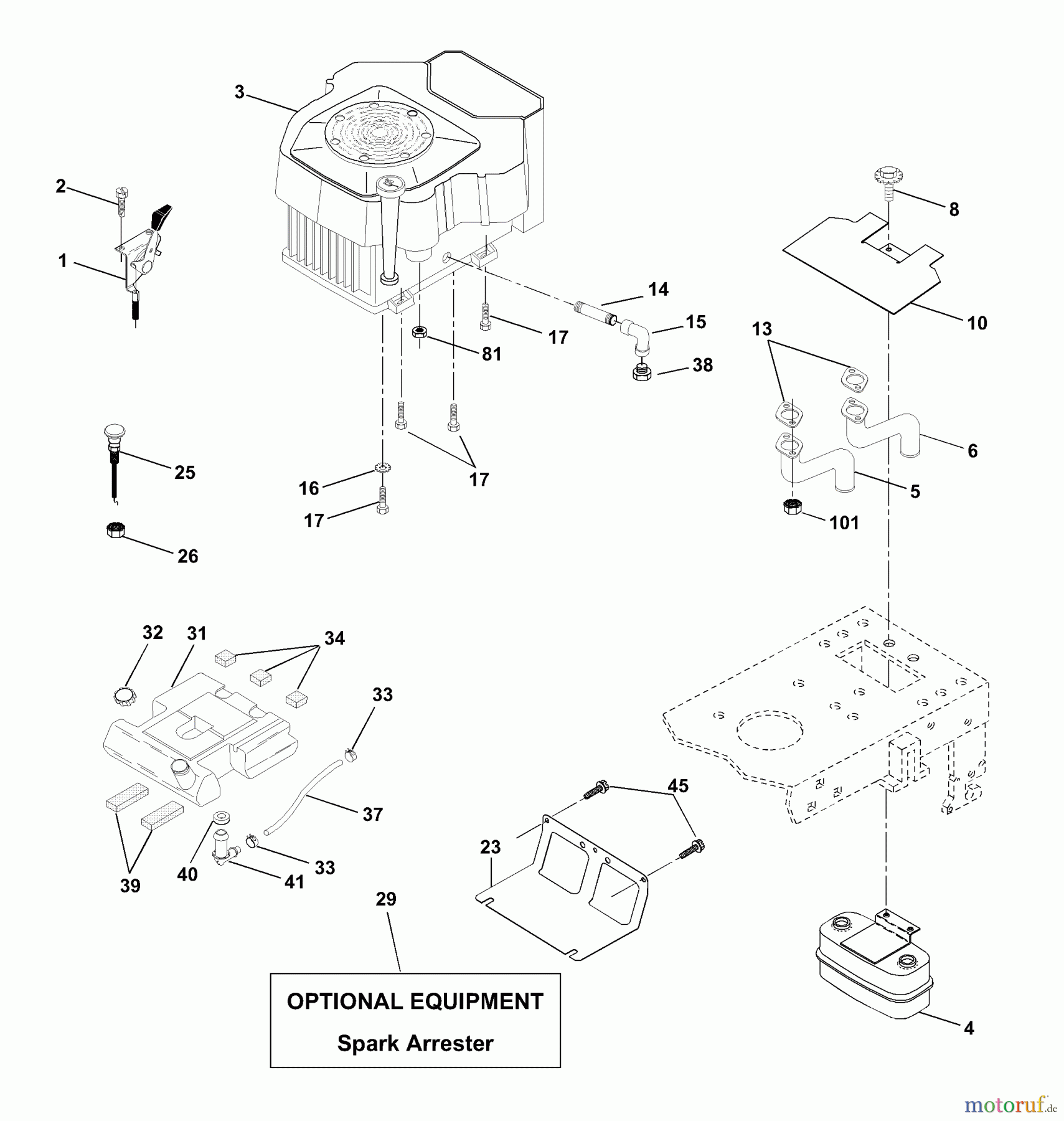  Husqvarna Rasen und Garten Traktoren GTVH 205 (954140102B) - Husqvarna Garden Tractor (2000-03 & After) Engine