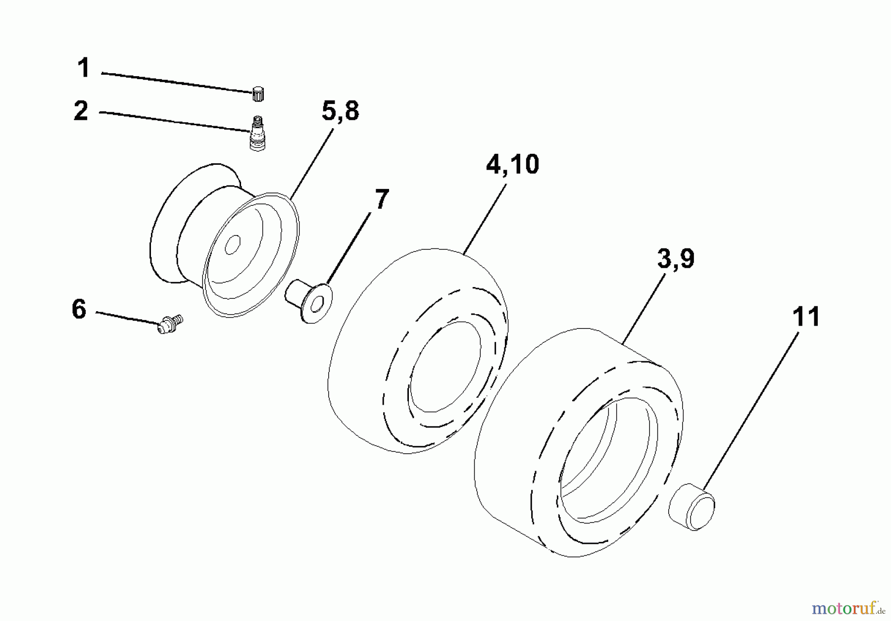  Husqvarna Rasen und Garten Traktoren GTVH 205 (954140102B) - Husqvarna Garden Tractor (2000-03 & After) Wheels & Tires