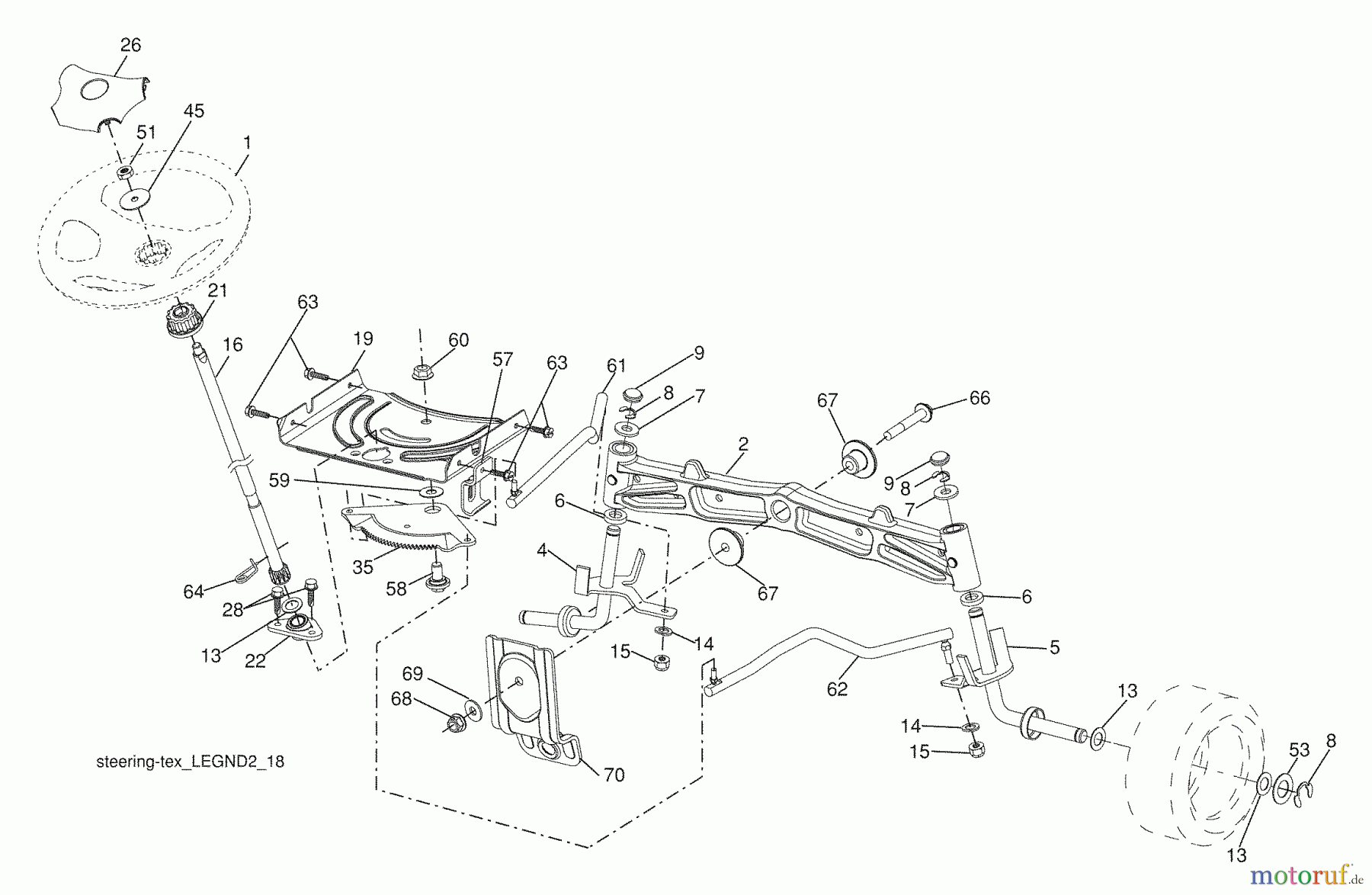  Husqvarna Rasen und Garten Traktoren LGT 2554 (96043006101) - Husqvarna Lawn Tractor (2009-09 & After) Steering Assembly