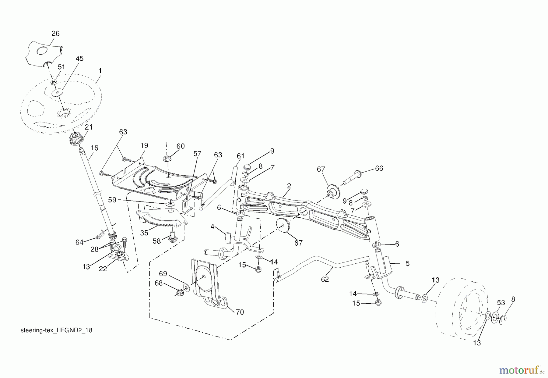  Husqvarna Rasen und Garten Traktoren LGT 2654 (96043003601) - Husqvarna Lawn Tractor (2008-01 & After) Steering Assembly