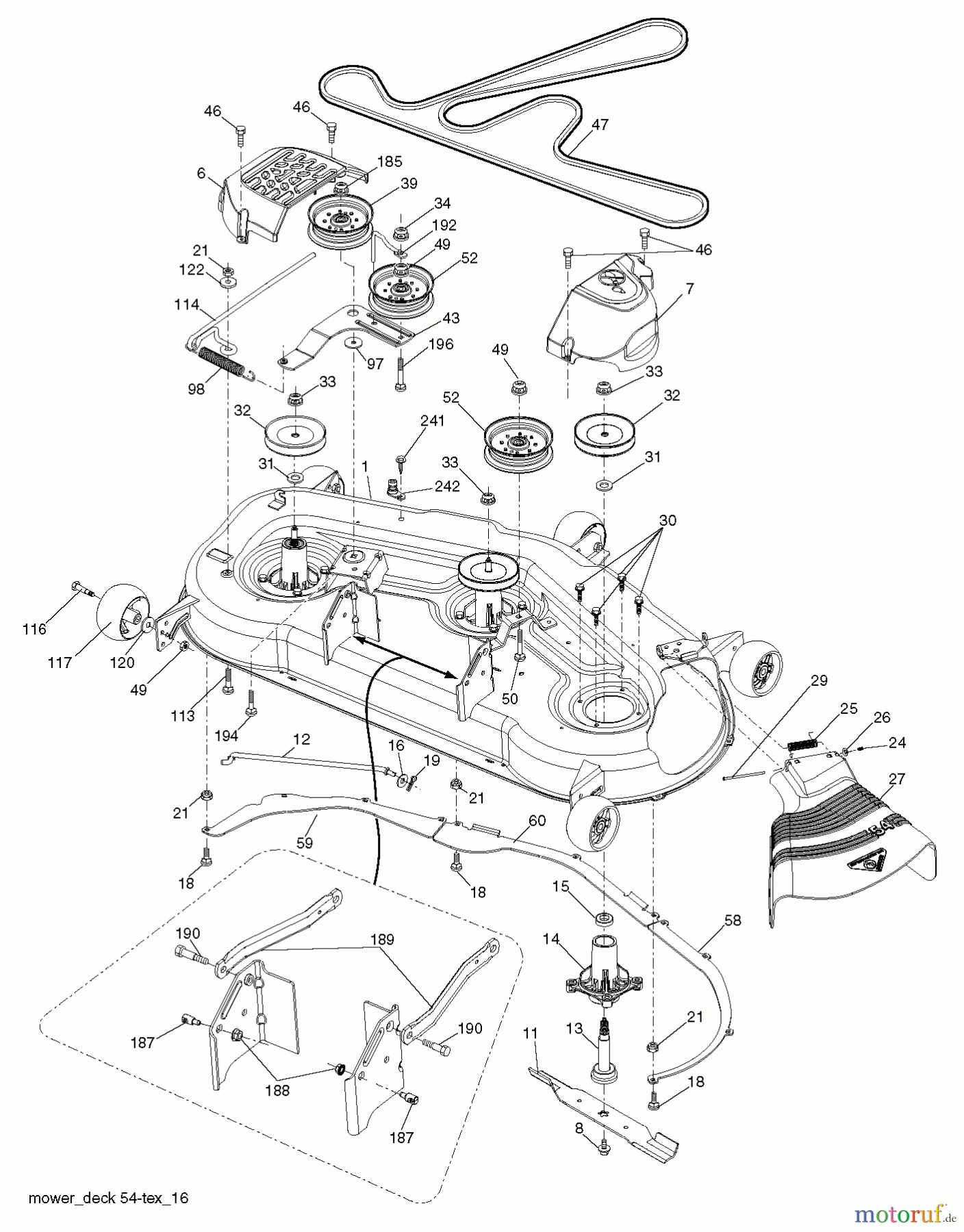  Husqvarna Rasen und Garten Traktoren LGT 2654 (96045003701) - Husqvarna Lawn Tractor (2012-09 & After) MOWER DECK / CUTTING DECK