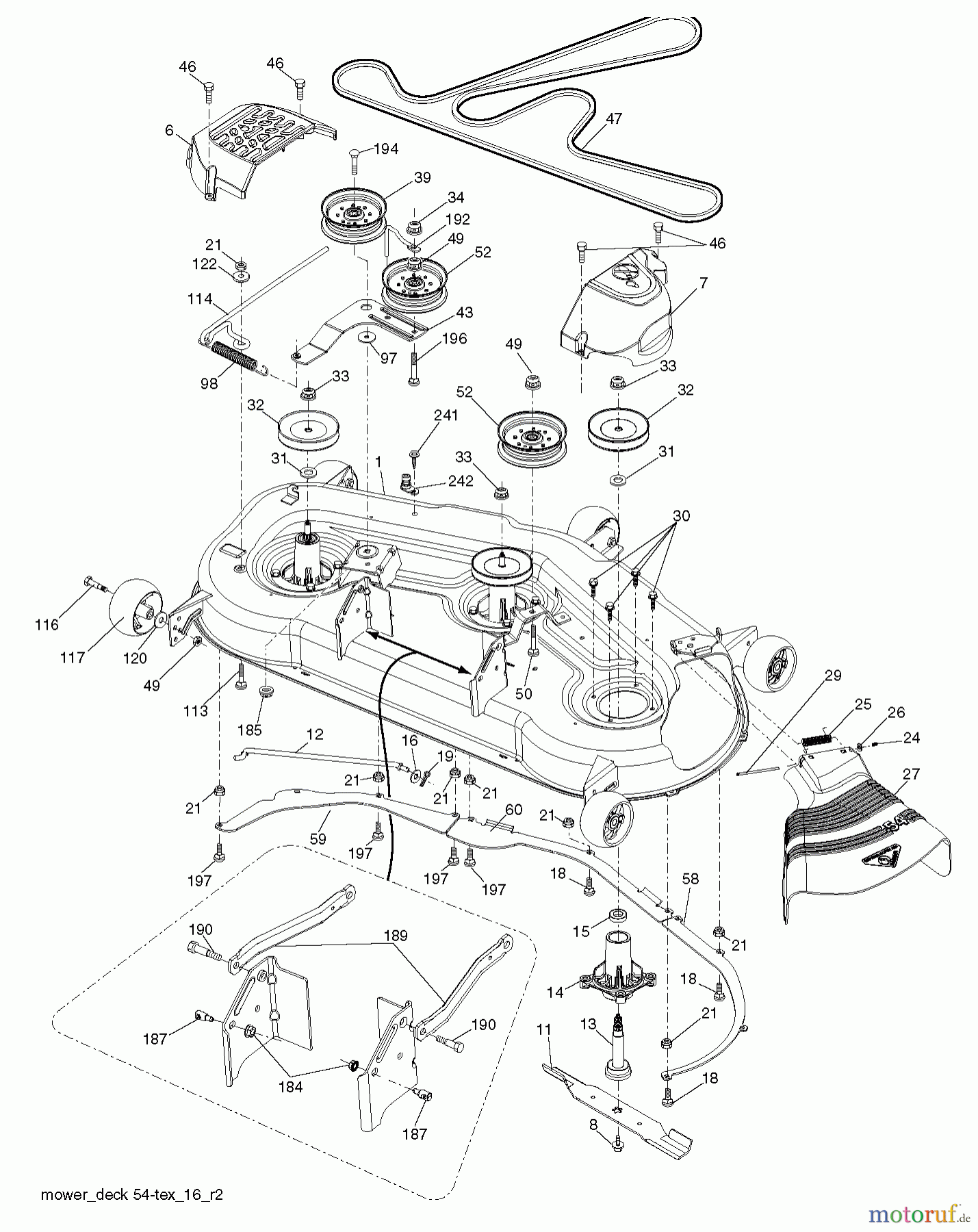  Husqvarna Rasen und Garten Traktoren LGTH 26V54 (96048004400) - Husqvarna Lawn Tractor (2012-08 & After) MOWER DECK / CUTTING DECK