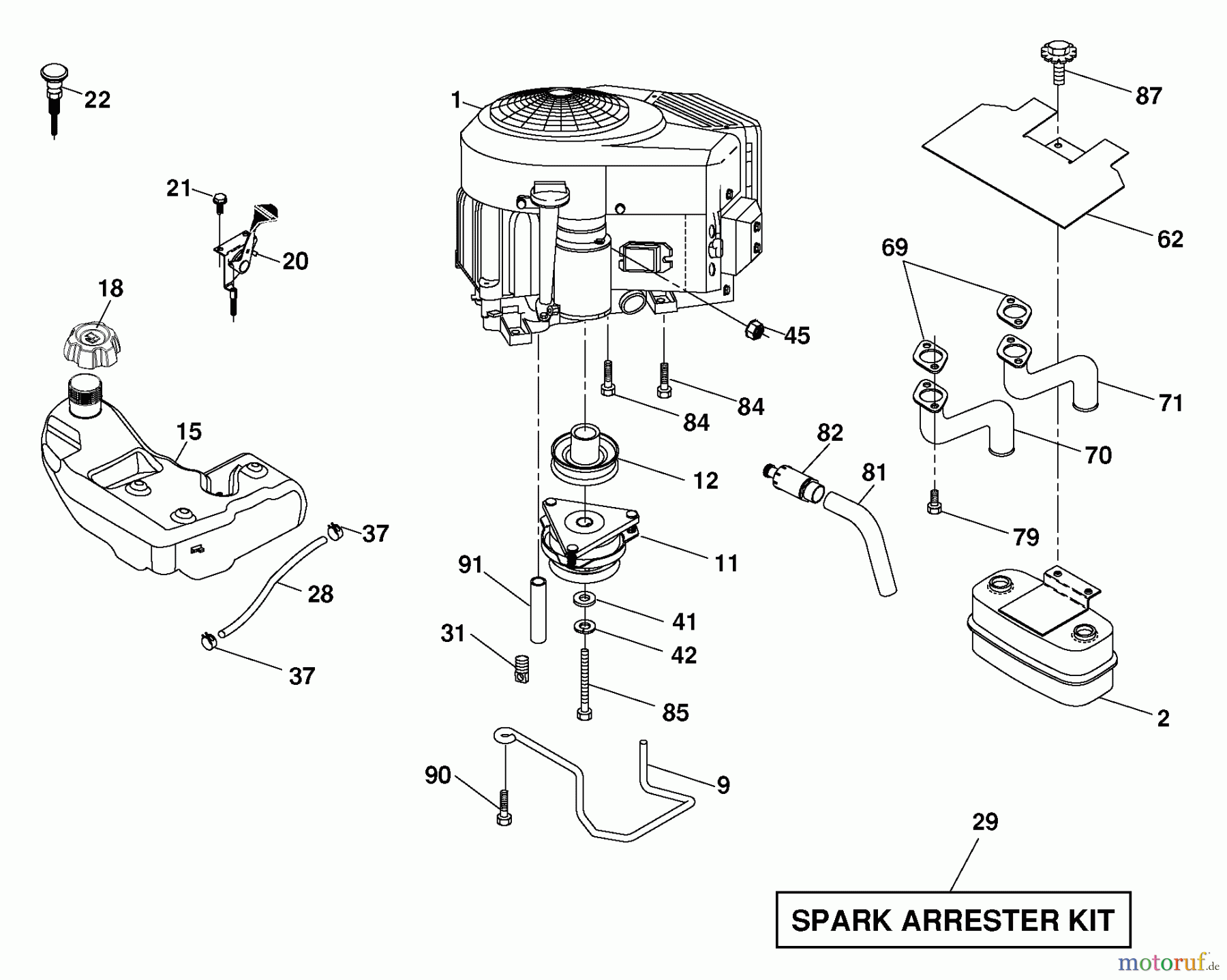  Husqvarna Rasen und Garten Traktoren LOGTH 2448 T (96045000300) - Husqvarna Lawn Tractor (2005-11 & After) Engine