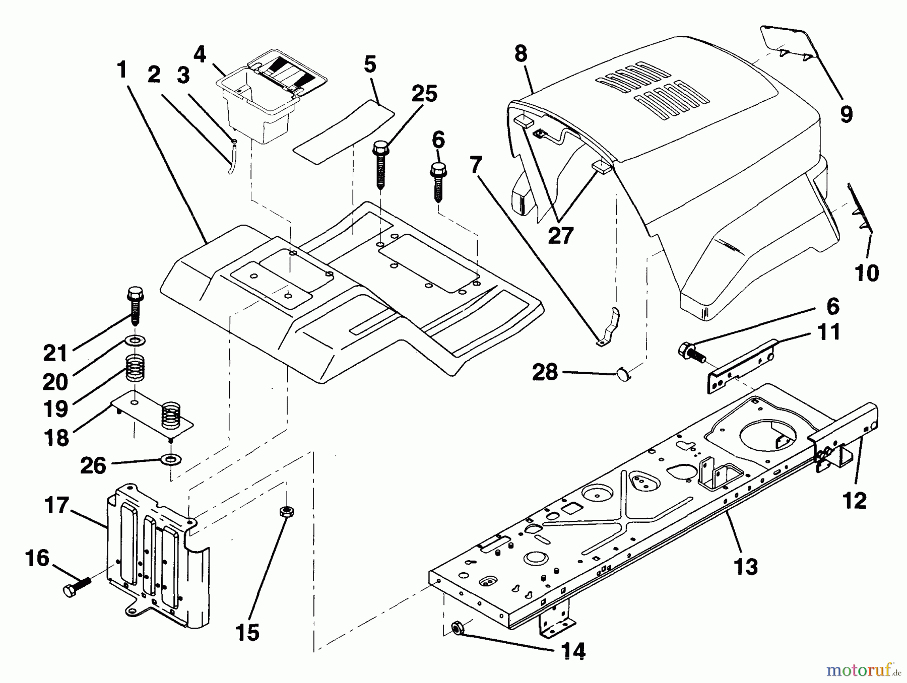  Husqvarna Rasen und Garten Traktoren LR 100 (954000572) - Husqvarna Lawn Tractor (1995-03 & After) Fender/Chassis