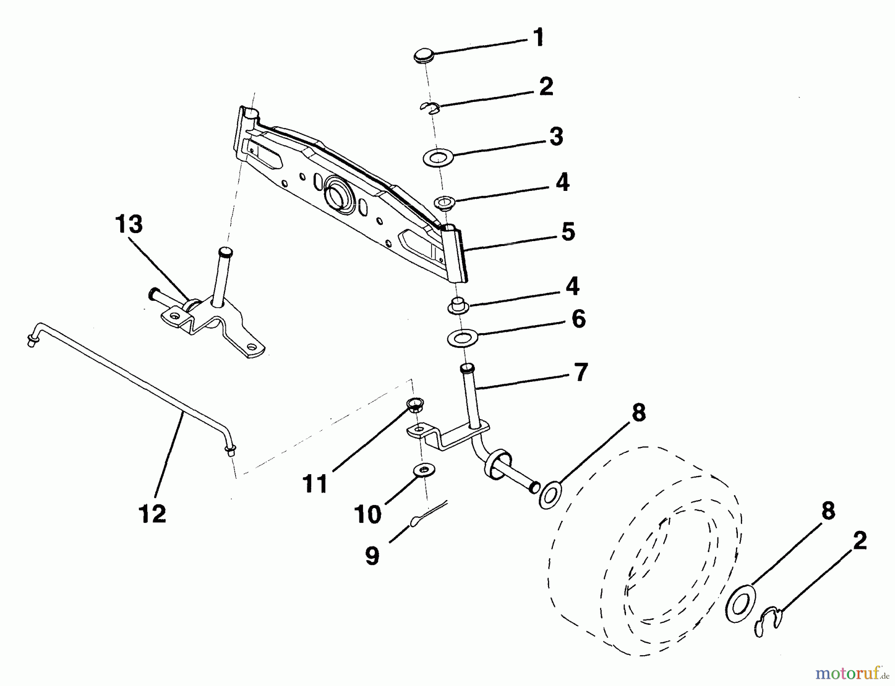  Husqvarna Rasen und Garten Traktoren LR 100 (954000572) - Husqvarna Lawn Tractor (1995-03 & After) Front Axle