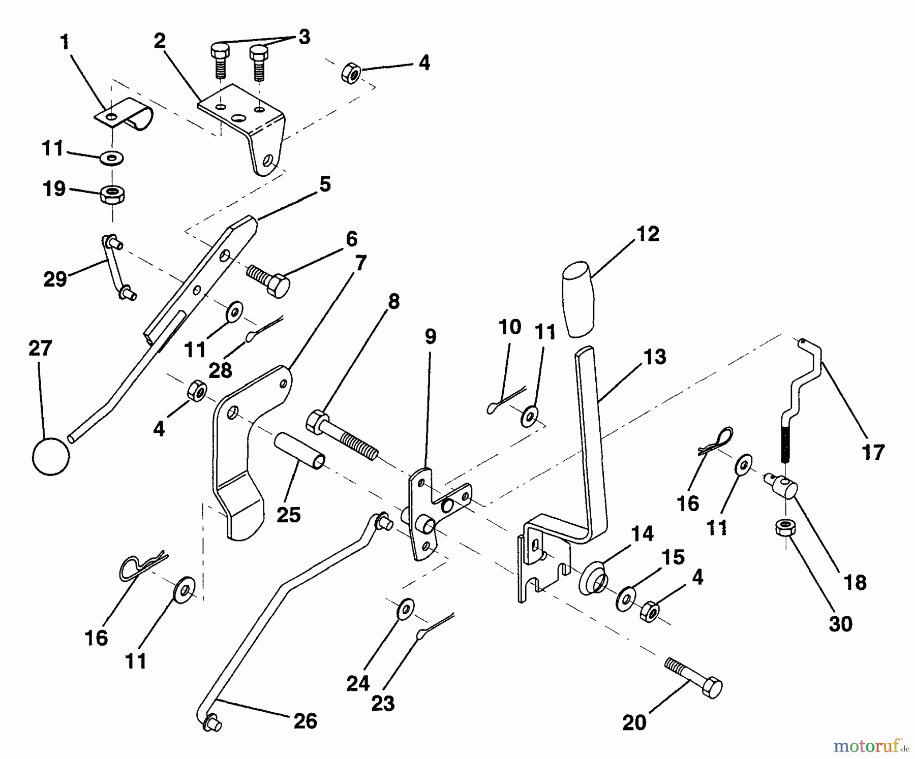  Husqvarna Rasen und Garten Traktoren LR 12 (954000752) (HAR1236A) - Husqvarna Lawn Tractor (1994-05 & After) Mower Lift Lever